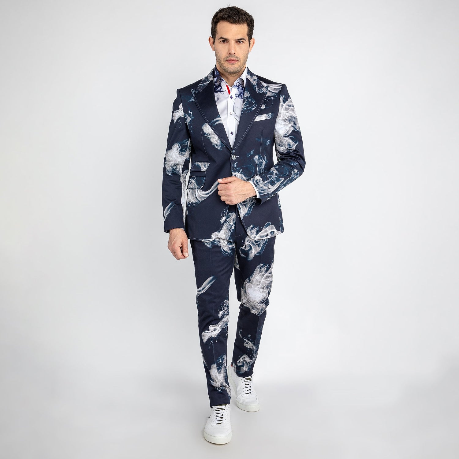 SMOKE PRINTED 2 PIECE SUIT – Premium Men's Patterned Shirt by Claudio Lugli | Bold Design, Tailored Fit, Best Printed Shirts