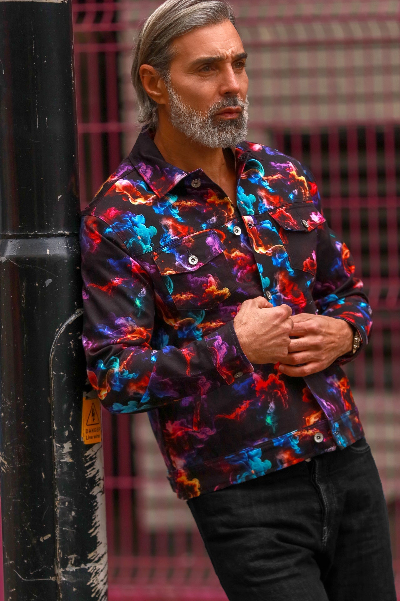 SMOKE SHACKET - Premium Men's Patterned Shirt by Claudio Lugli | Bold Design, Tailored Fit, Best Printed Shirts