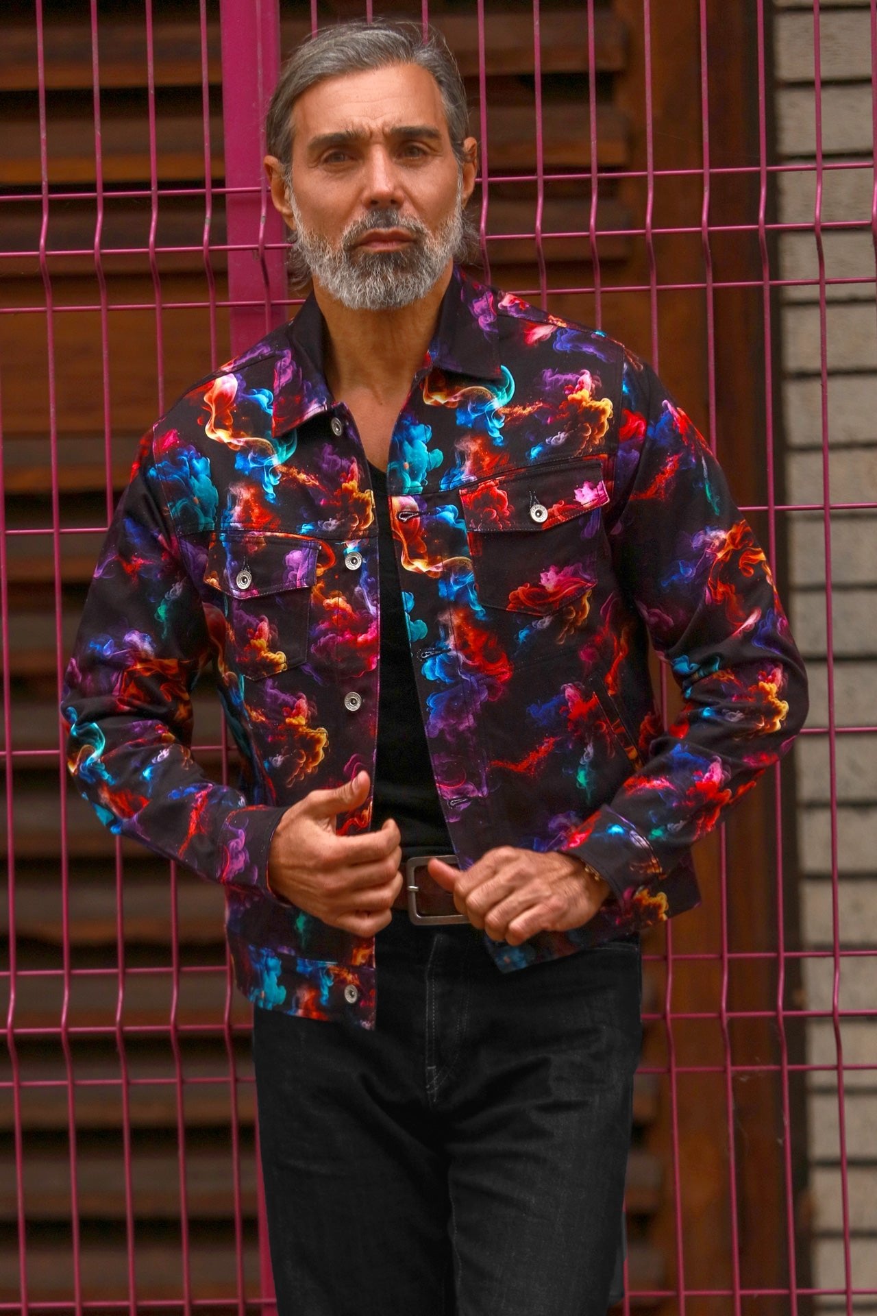 SMOKE SHACKET - Premium Men's Patterned Shirt by Claudio Lugli | Bold Design, Tailored Fit, Best Printed Shirts