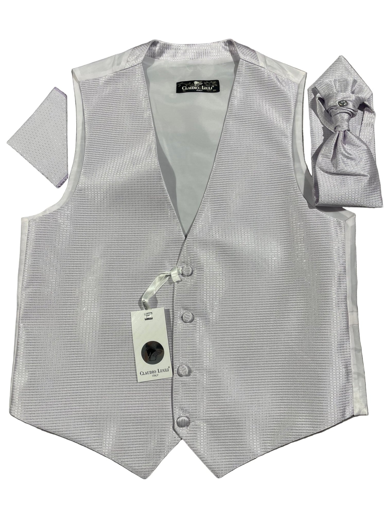 SPARKLING WAISTCOAT, CRAVAT AND HANDKERCHIEF SET - Claudio Lugli Shirts