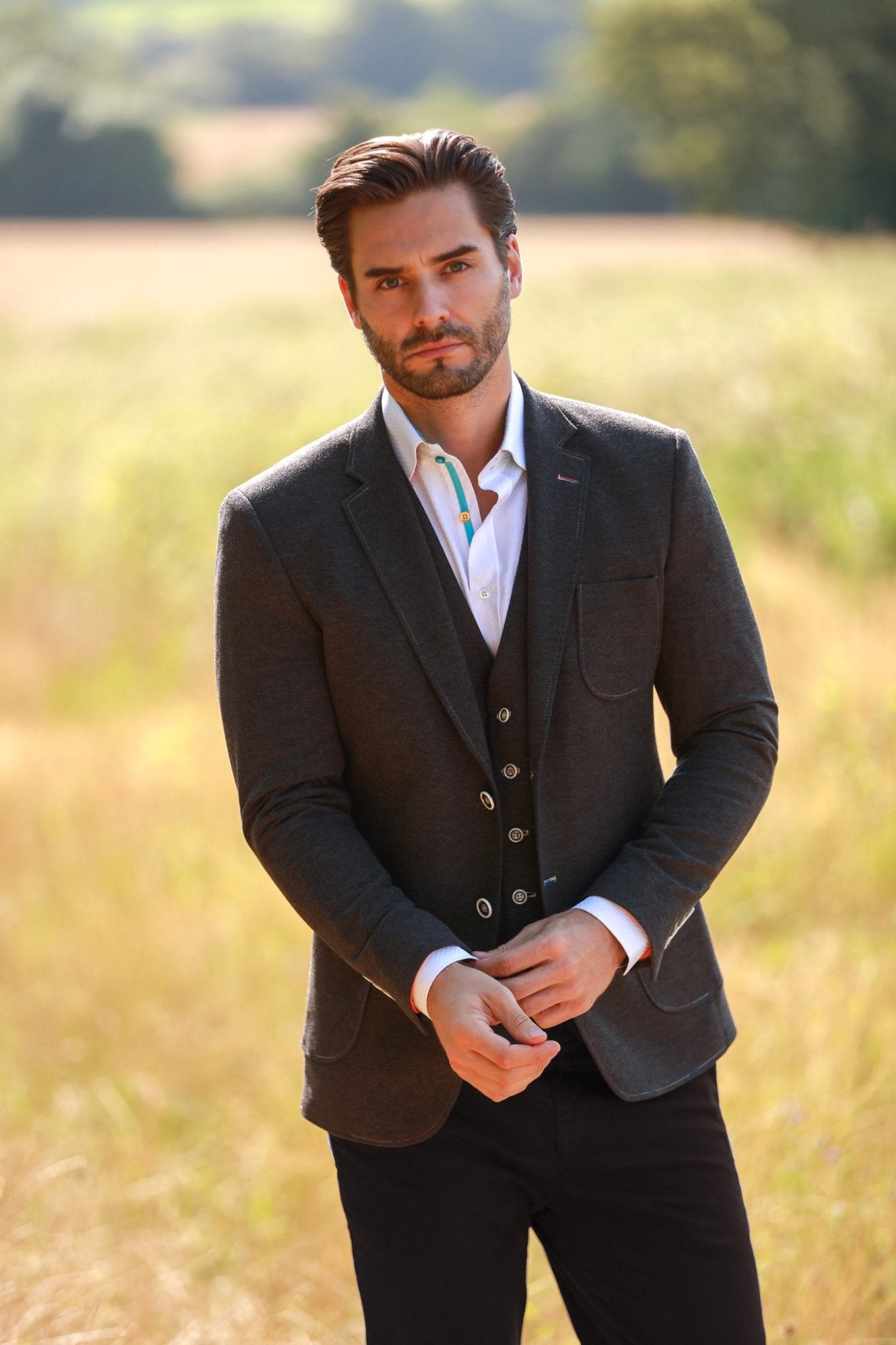 SPECTRUM ELEGANCE STRETCH SPORT BLAZER - Premium Men's Patterned Shirt by Claudio Lugli | Bold Design, Tailored Fit, Best Printed Shirts