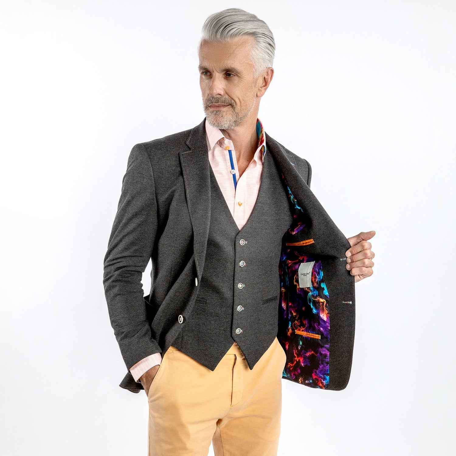 SPECTRUM ELEGANCE STRETCH SPORT BLAZER - Premium Men's Patterned Shirt by Claudio Lugli | Bold Design, Tailored Fit, Best Printed Shirts