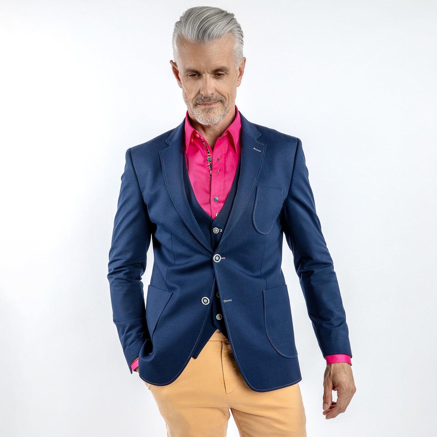 SPECTRUM ELEGANCE STRETCH SPORT BLAZER - Premium Men's Patterned Shirt by Claudio Lugli | Bold Design, Tailored Fit, Best Printed Shirts