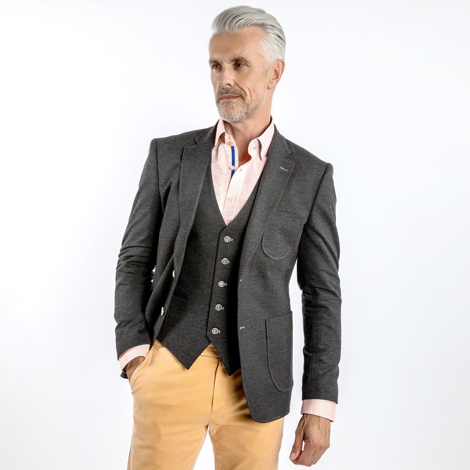 SPECTRUM ELEGANCE STRETCH SPORT BLAZER - Premium Men's Patterned Shirt by Claudio Lugli | Bold Design, Tailored Fit, Best Printed Shirts
