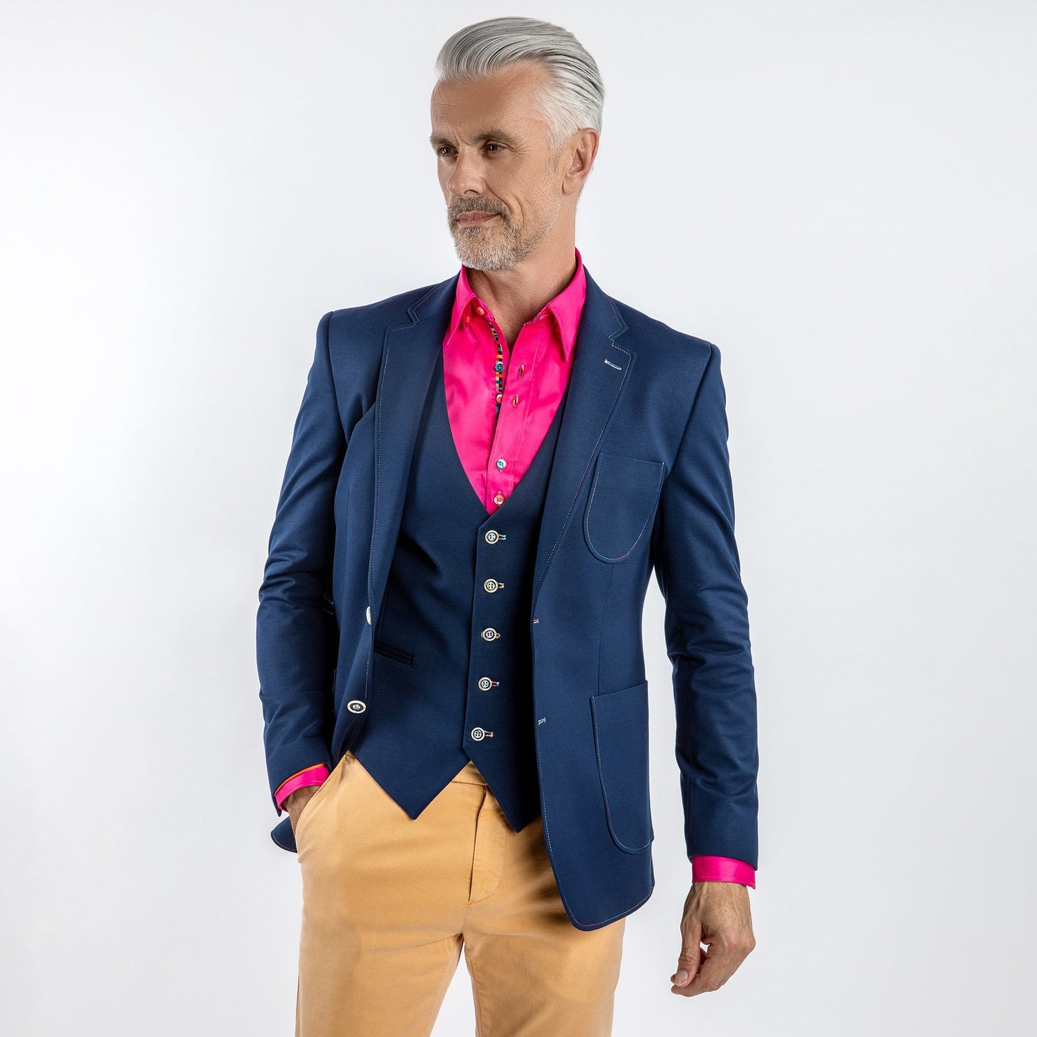 SPECTRUM ELEGANCE STRETCH SPORT BLAZER - Premium Men's Patterned Shirt by Claudio Lugli | Bold Design, Tailored Fit, Best Printed Shirts