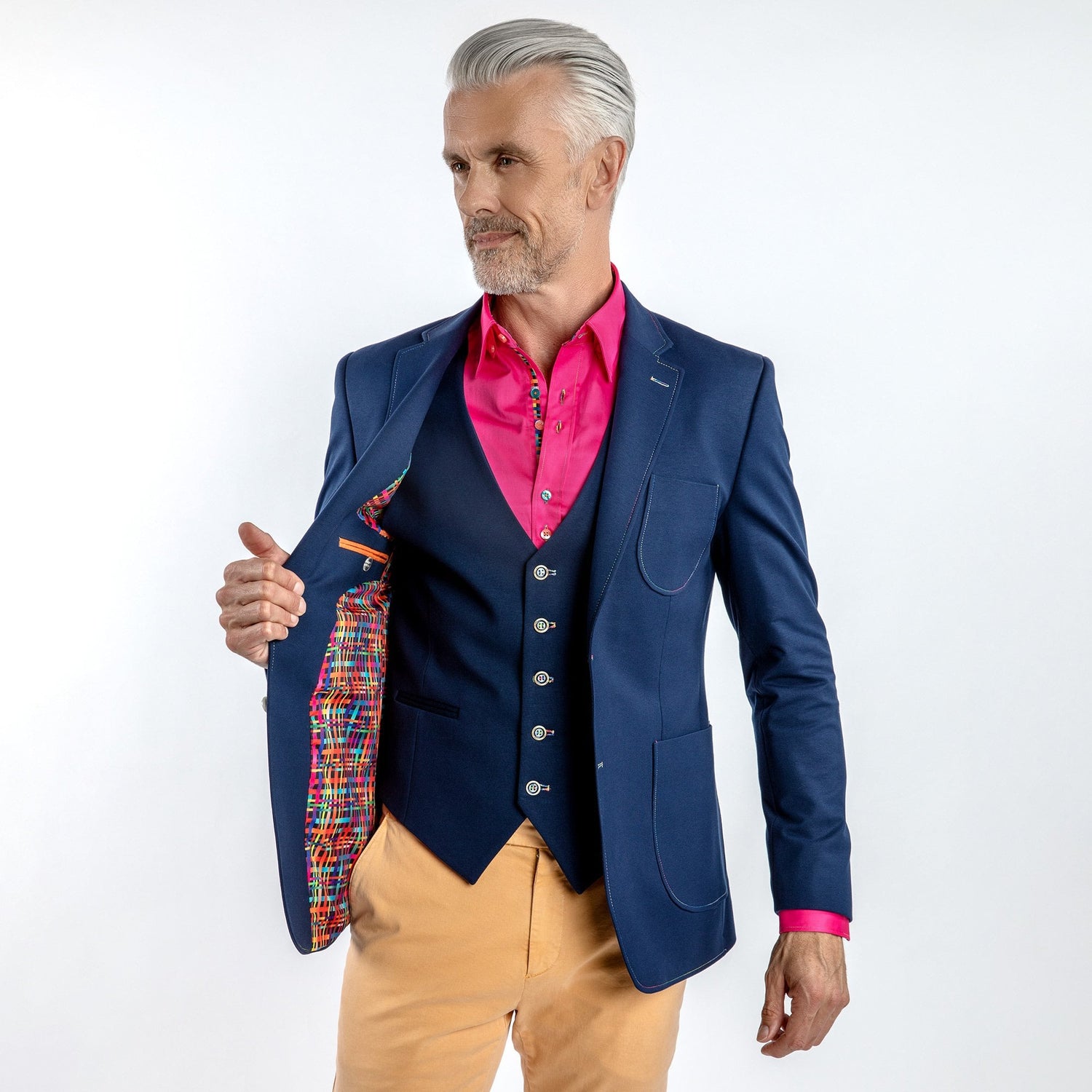 SPECTRUM ELEGANCE STRETCH SPORT BLAZER - Premium Men's Patterned Shirt by Claudio Lugli | Bold Design, Tailored Fit, Best Printed Shirts