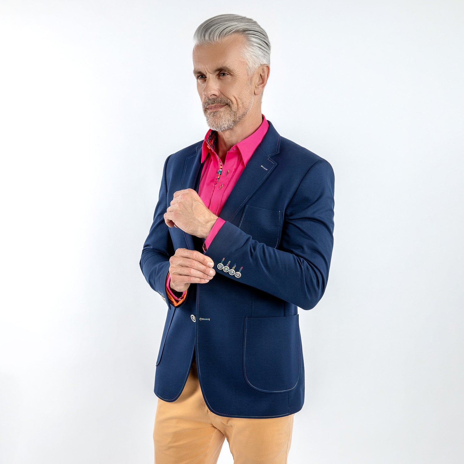 SPECTRUM ELEGANCE STRETCH SPORT BLAZER - Premium Men's Patterned Shirt by Claudio Lugli | Bold Design, Tailored Fit, Best Printed Shirts