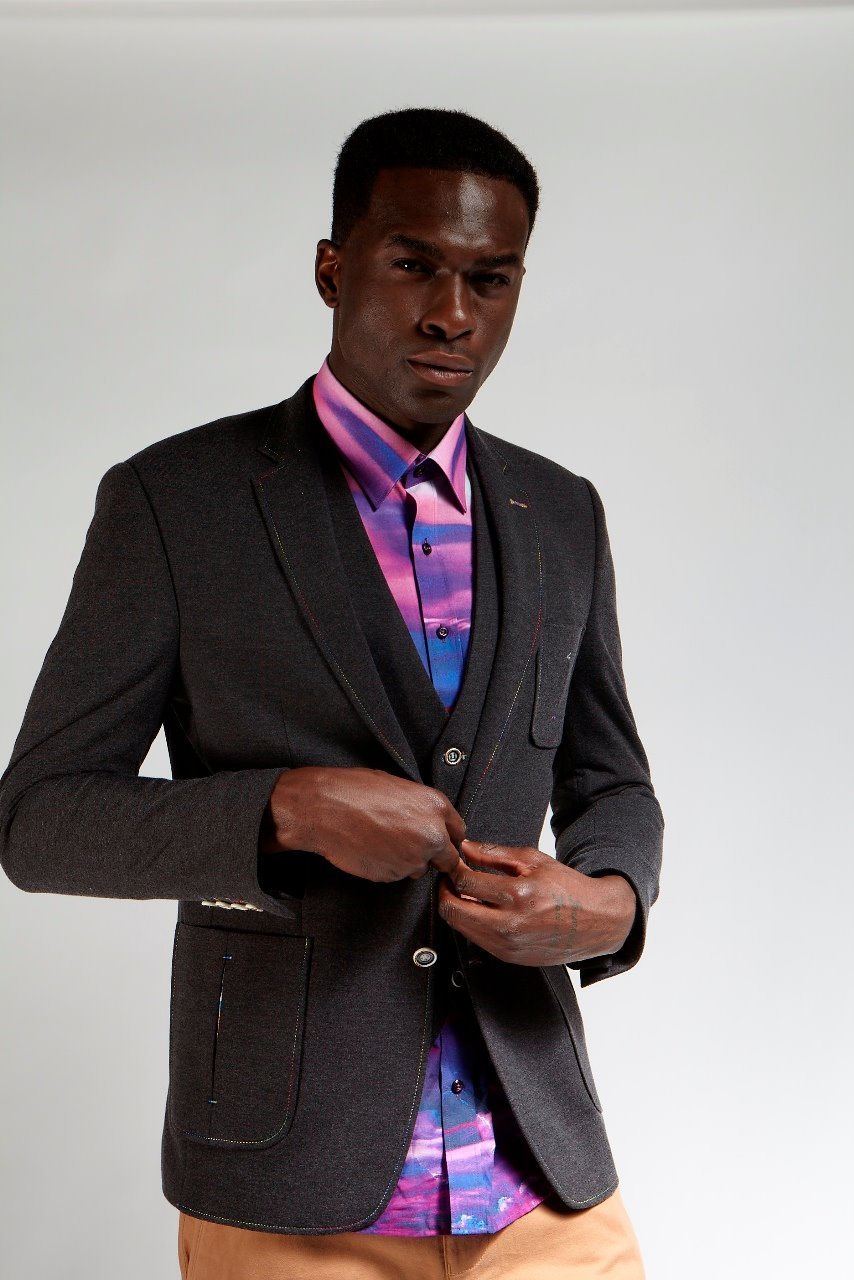 SPECTRUM ELEGANCE STRETCH SPORT BLAZER - Premium Men's Patterned Shirt by Claudio Lugli | Bold Design, Tailored Fit, Best Printed Shirts