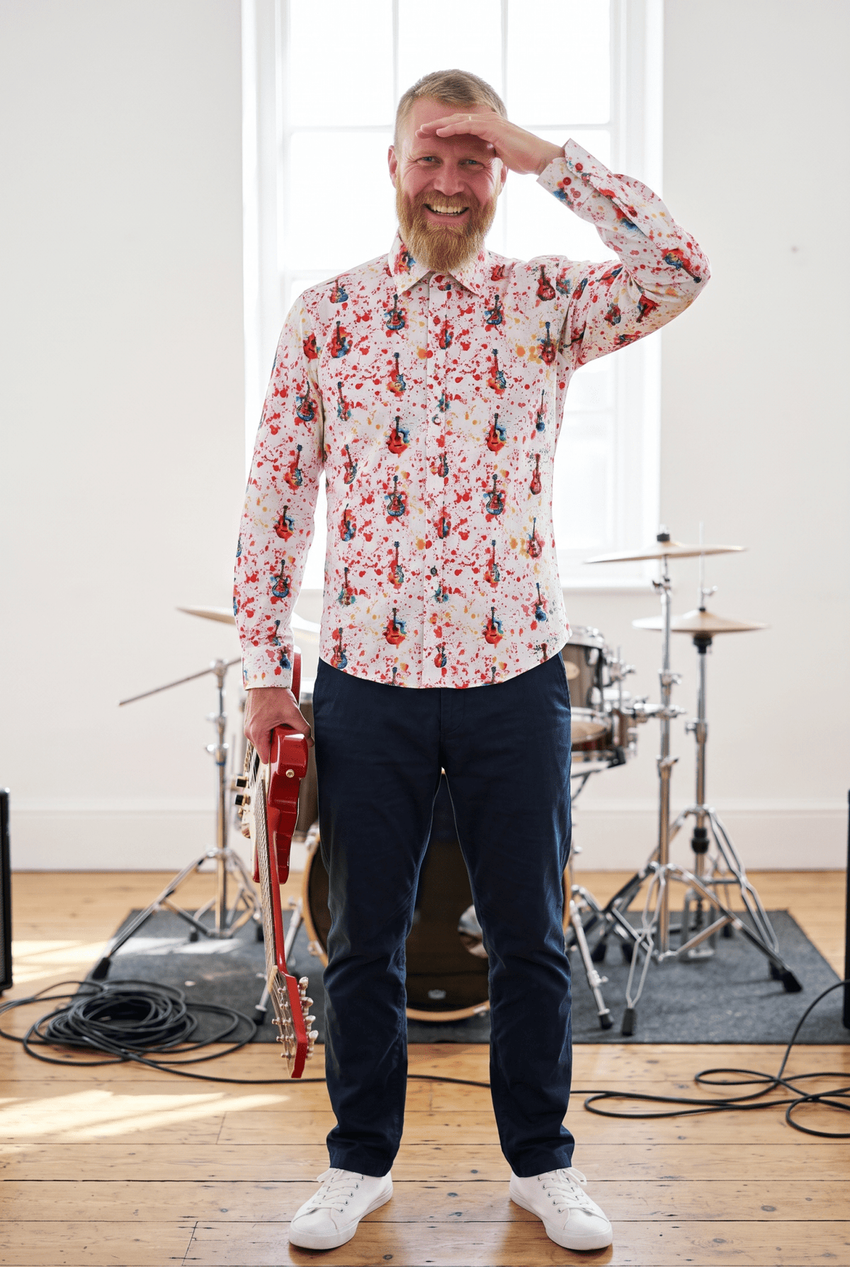 Splash Guitar Print Shirt - Claudio Lugli Shirts