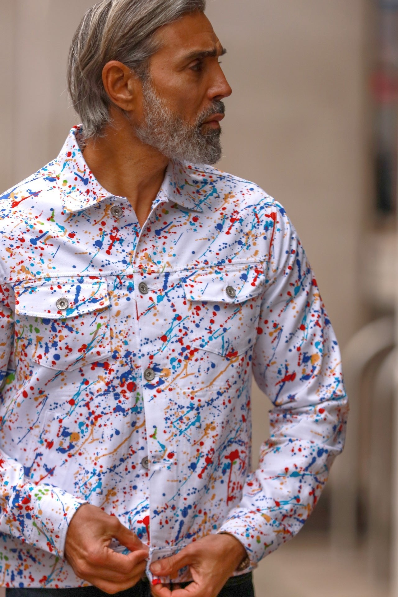 SPLASH SHACKET - Premium Men's Patterned Shirt by Claudio Lugli | Bold Design, Tailored Fit, Best Printed Shirts