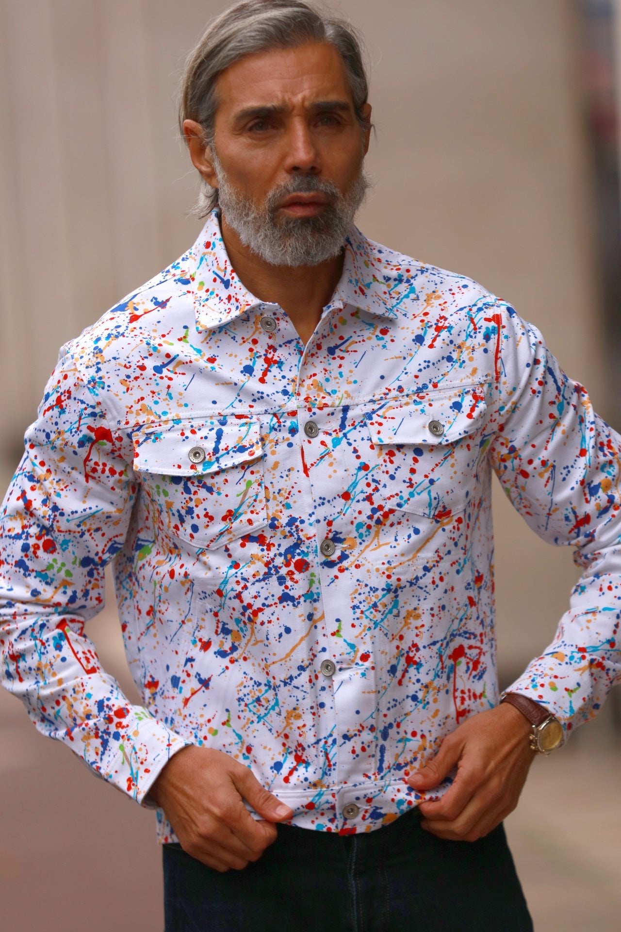 SPLASH SHACKET - Premium Men's Patterned Shirt by Claudio Lugli | Bold Design, Tailored Fit, Best Printed Shirts