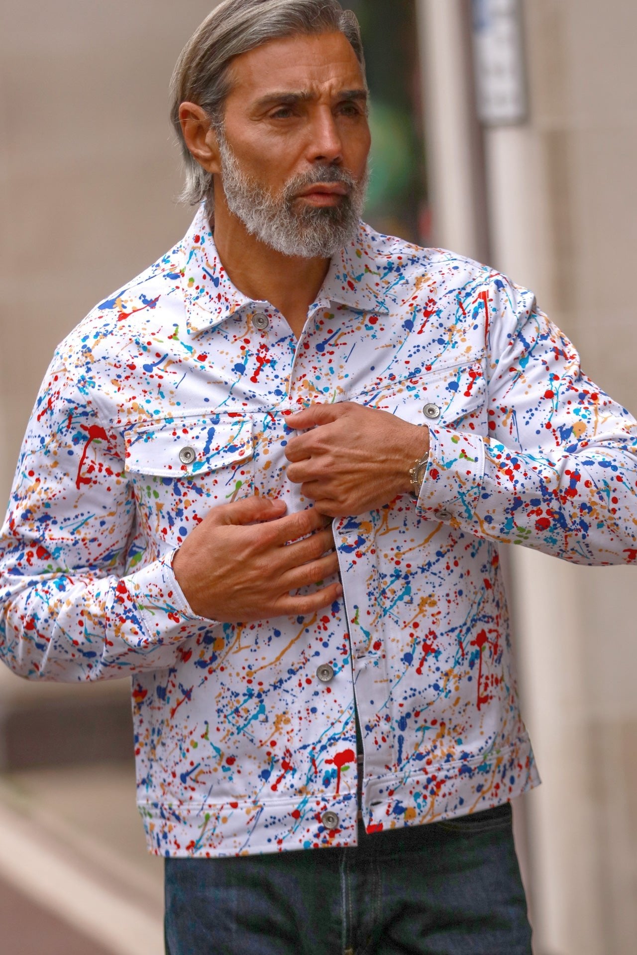 SPLASH SHACKET - Premium Men's Patterned Shirt by Claudio Lugli | Bold Design, Tailored Fit, Best Printed Shirts