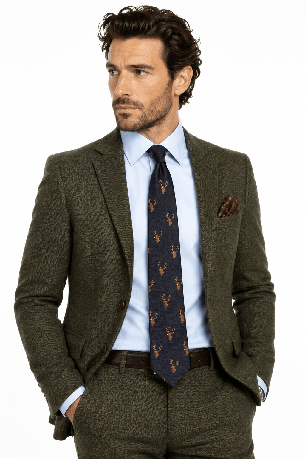 Stag's Head Silk Neck - Tie by Van Buck - Claudio Lugli Shirts