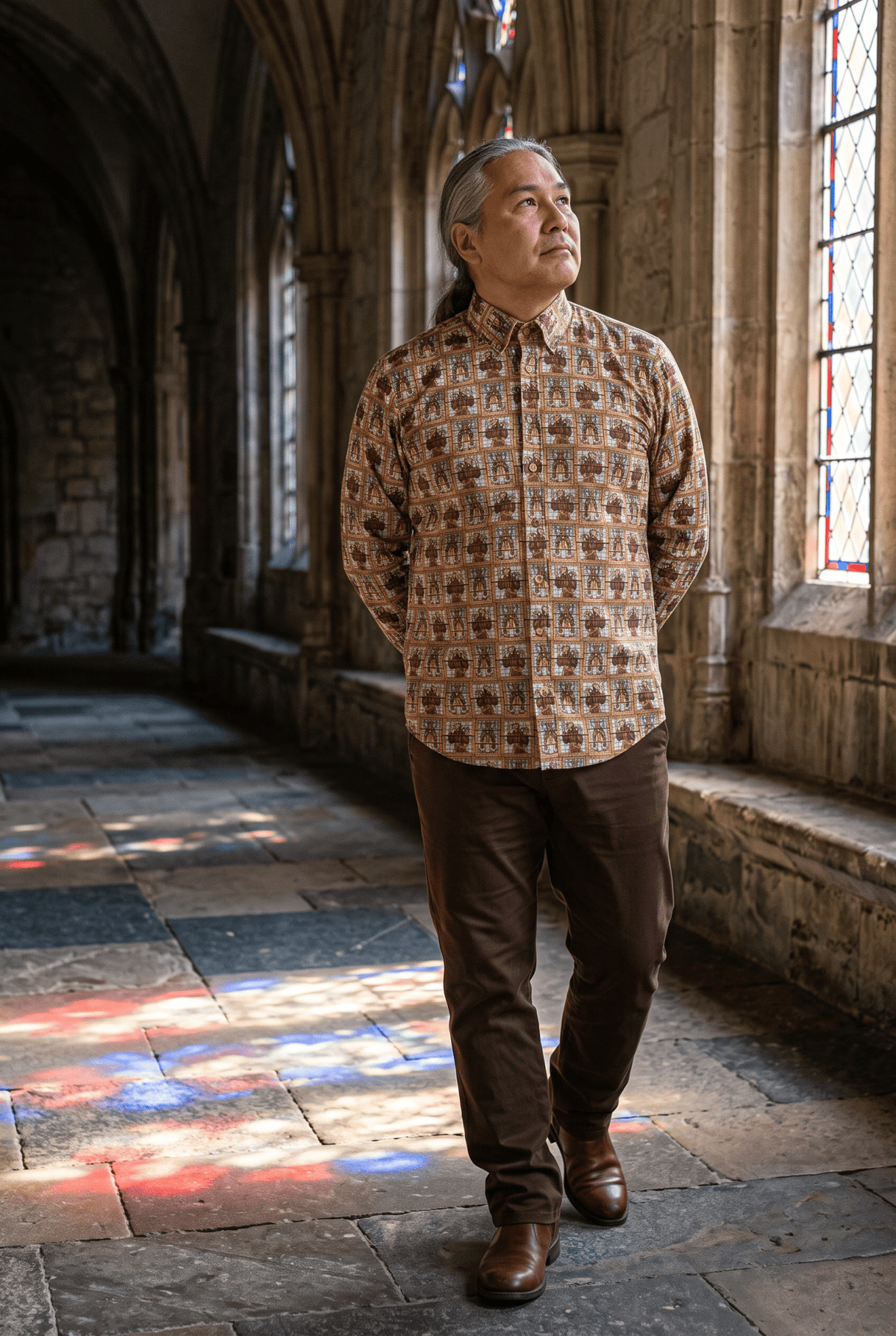Stained Glass Saints Print Shirt - Claudio Lugli Shirts