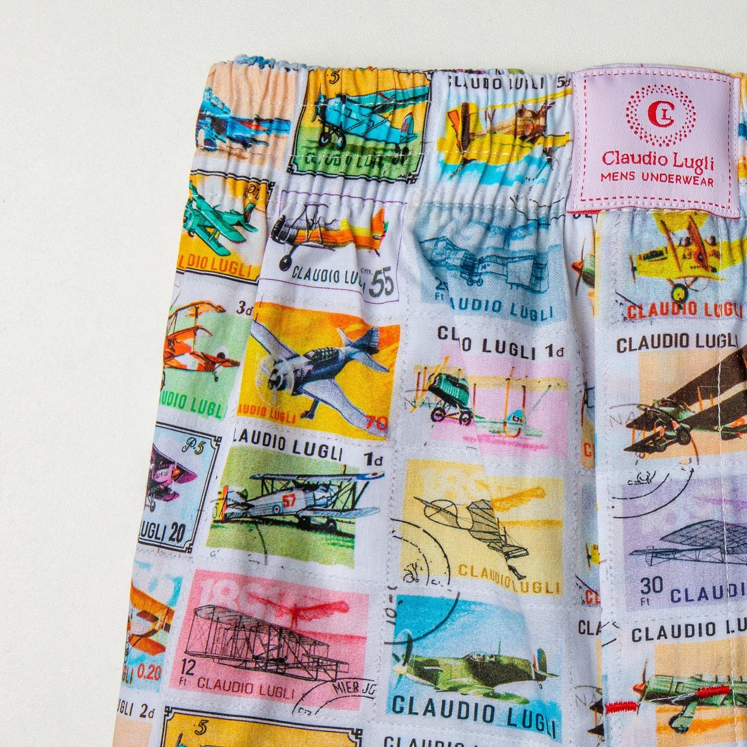 STAMP PLANE BOXER SHORTS - Premium Men's Patterned Shirt by Claudio Lugli | Bold Design, Tailored Fit, Best Printed Shirts