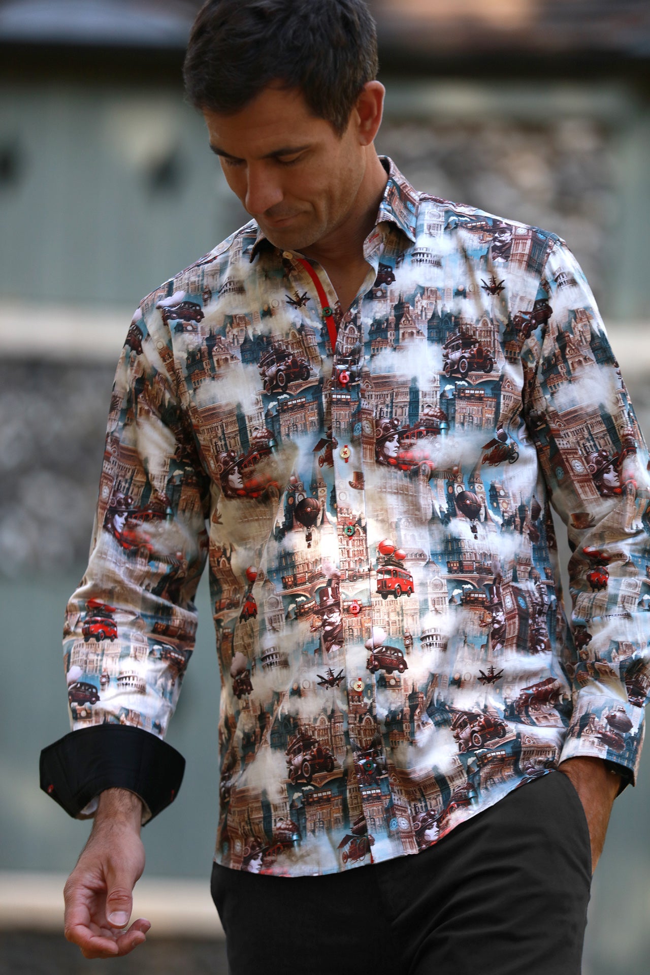 STEAMPUNK CITY PRINT SHIRT – Premium Men's Patterned Shirt by Claudio Lugli | Bold Design, Tailored Fit, Best Printed Shirts