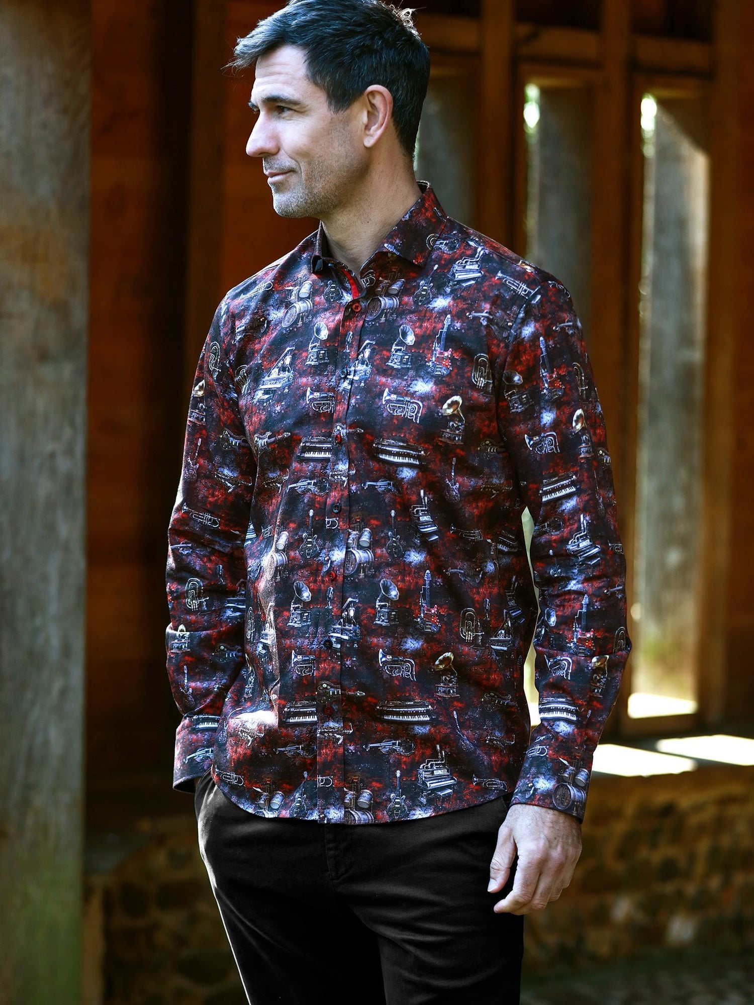 STEAMPUNK INSTRUMENT PRINT SHIRT - Claudio Lugli Shirts
