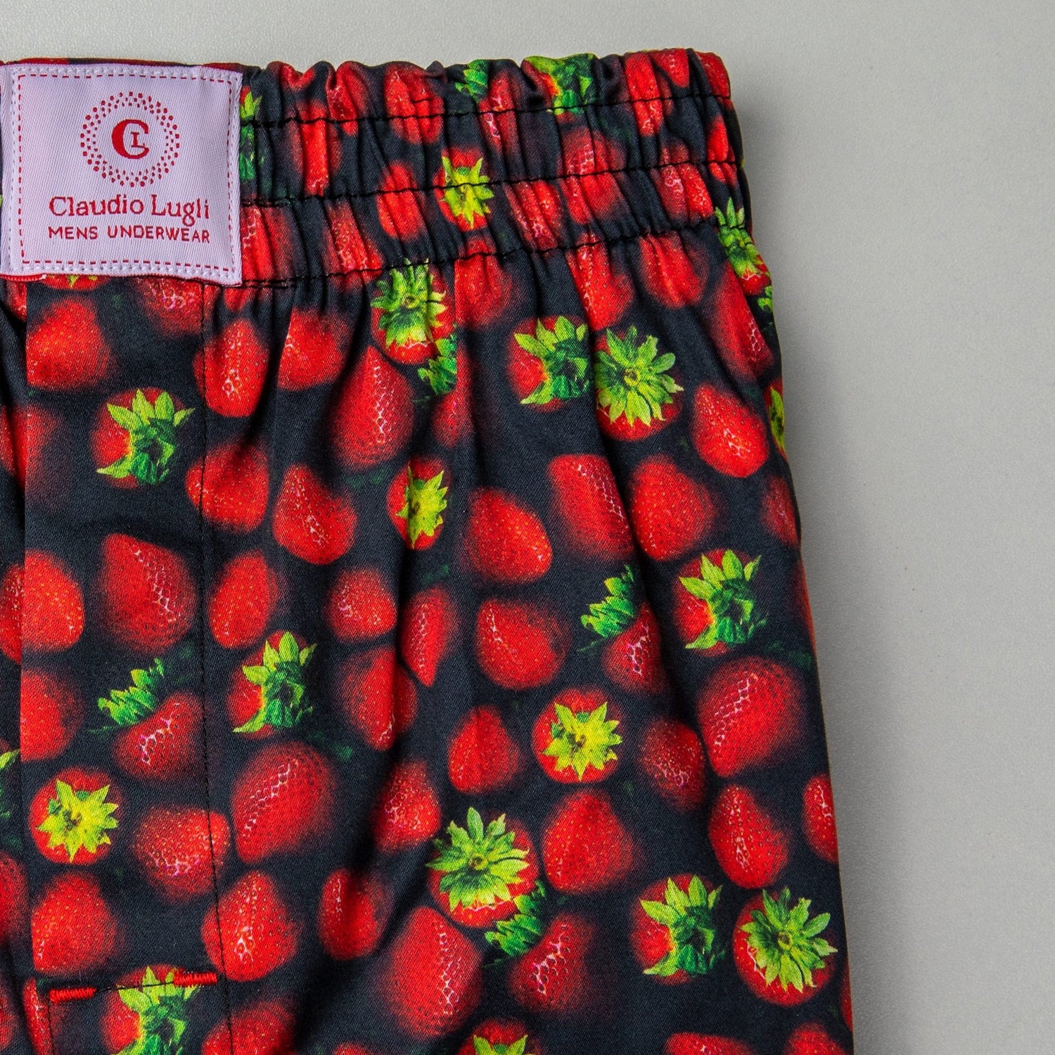 STRAWBERRY COTTON POPLIN PRINT BOXER SHORTS - Premium Men's Patterned Shirt by Claudio Lugli | Bold Design, Tailored Fit, Best Printed Shirts