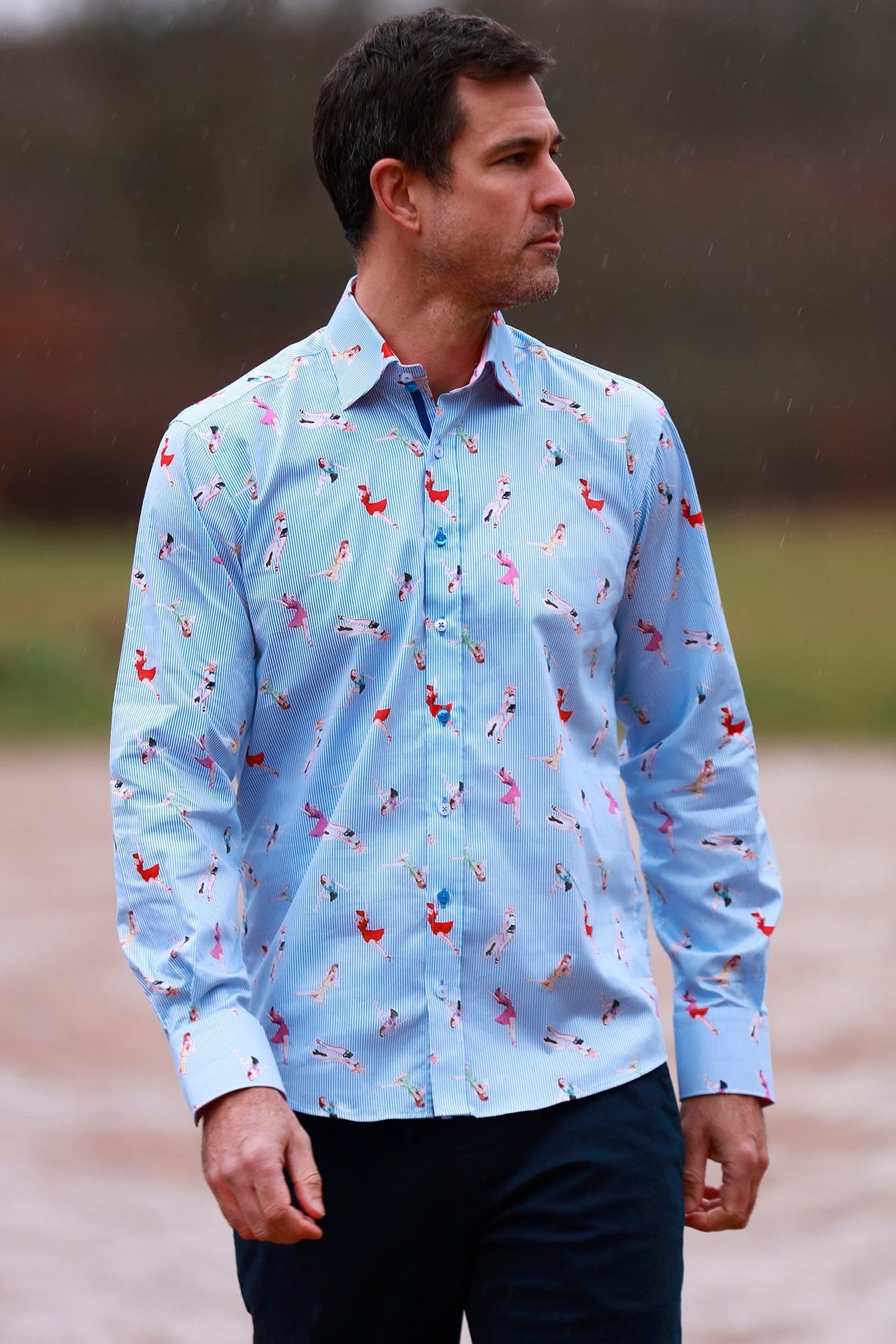 Stripe Pin-Up Ladies - Premium Men's Patterned Shirt by Claudio Lugli | Bold Design, Tailored Fit, Best Printed Shirts