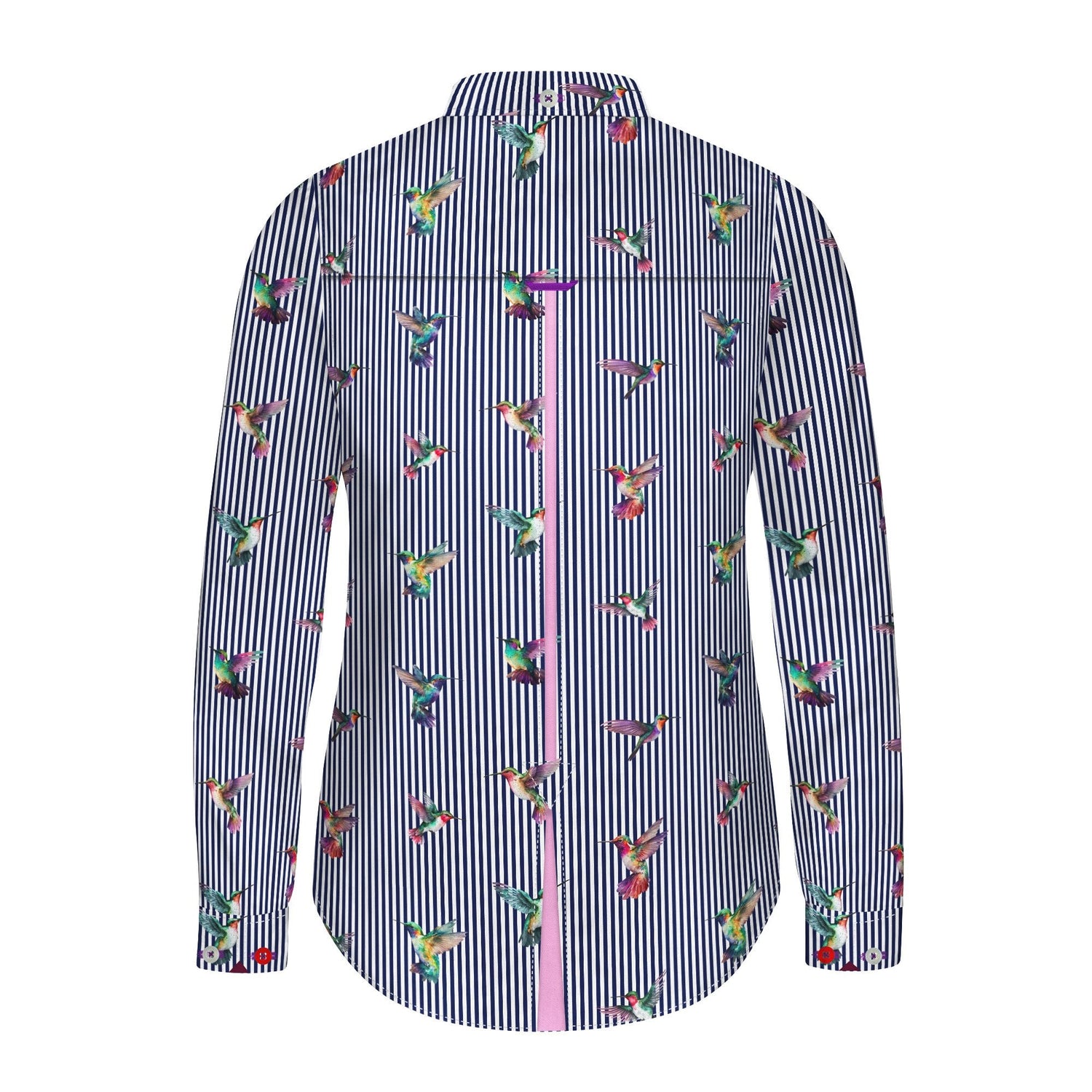 STRIPED HARMONY OF HUMMINGBIRDS WOMENS PRINT SHIRT - Premium Men's Patterned Shirt by Claudio Lugli | Bold Design, Tailored Fit, Best Printed Shirts