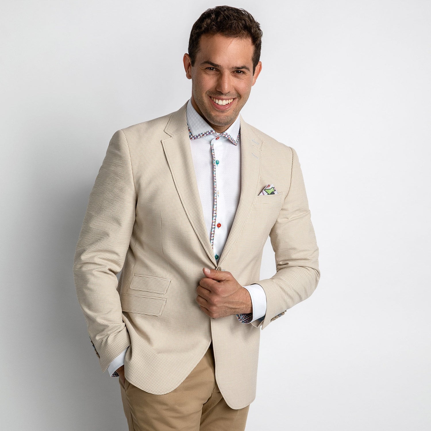 SUPER LIGHTWEIGHT SEERSUCKER BLAZER – Premium Men's Patterned Shirt by Claudio Lugli | Bold Design, Tailored Fit, Best Printed Shirts