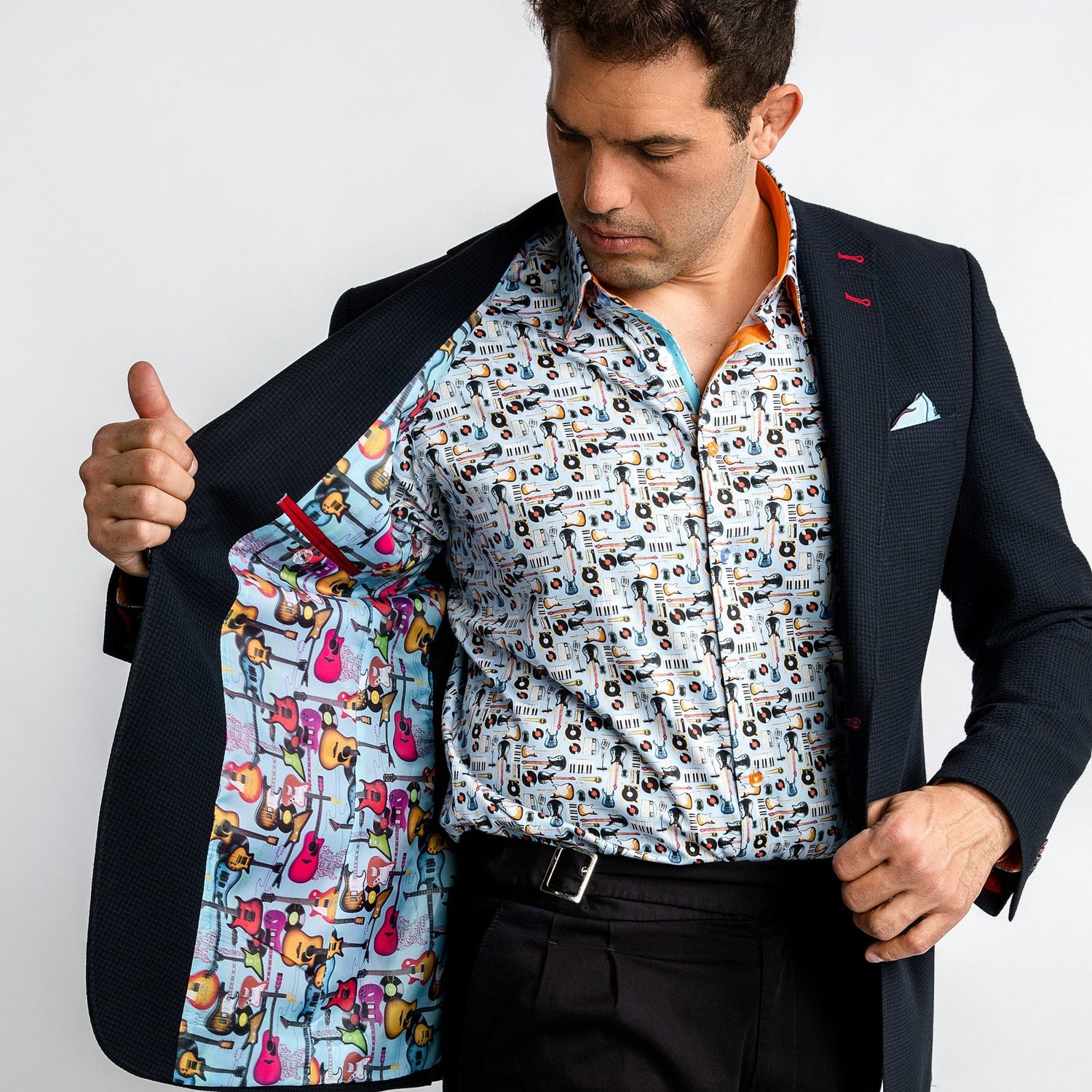SUPER LIGHTWEIGHT SEERSUCKER BLAZER – Premium Men's Patterned Shirt by Claudio Lugli | Bold Design, Tailored Fit, Best Printed Shirts