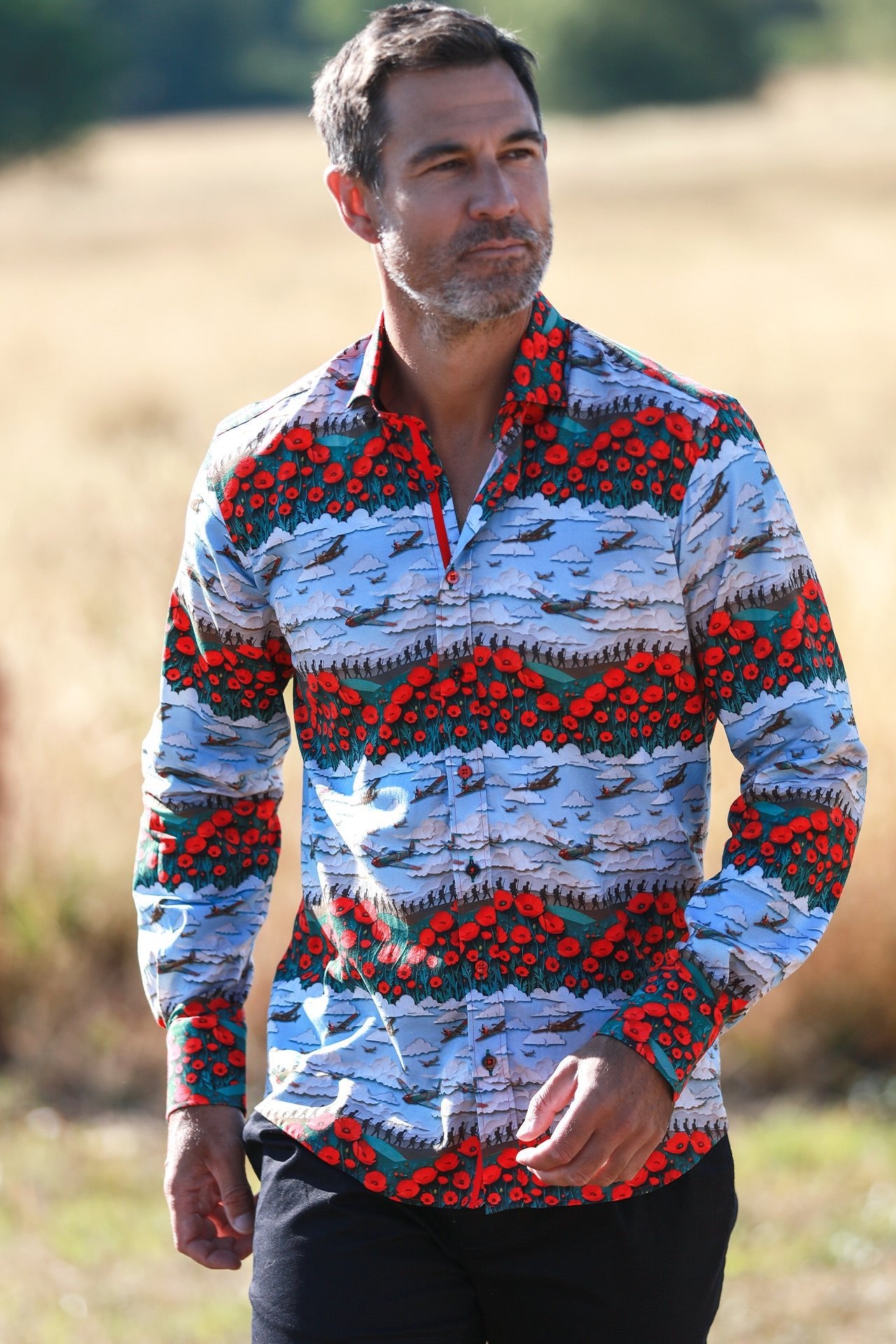 TENCEL POPPY MULTICOLOUR PRINT SHIRT - Claudio Lugli Shirts