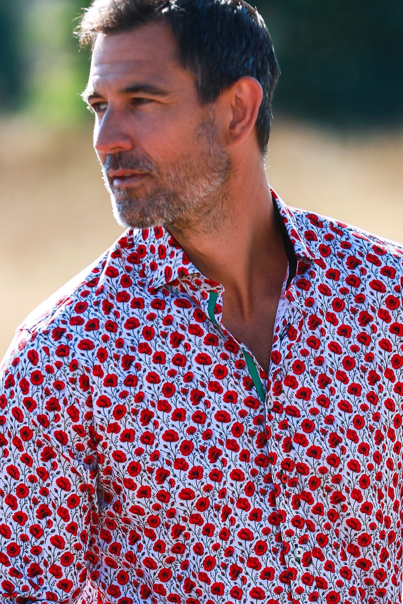 TENCEL POPPY PRINT SHIRT - Claudio Lugli Shirts