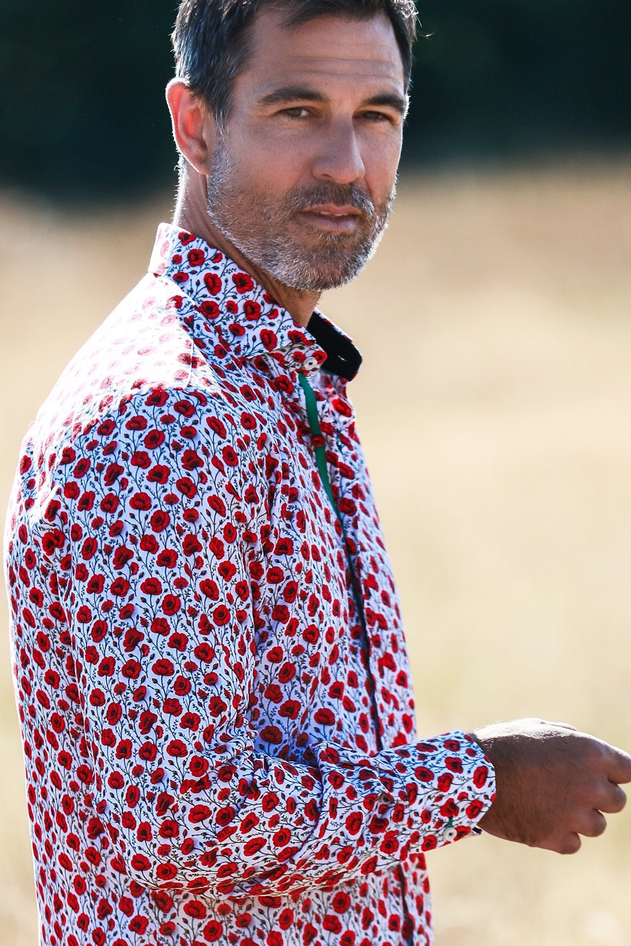 TENCEL POPPY PRINT SHIRT - Claudio Lugli Shirts