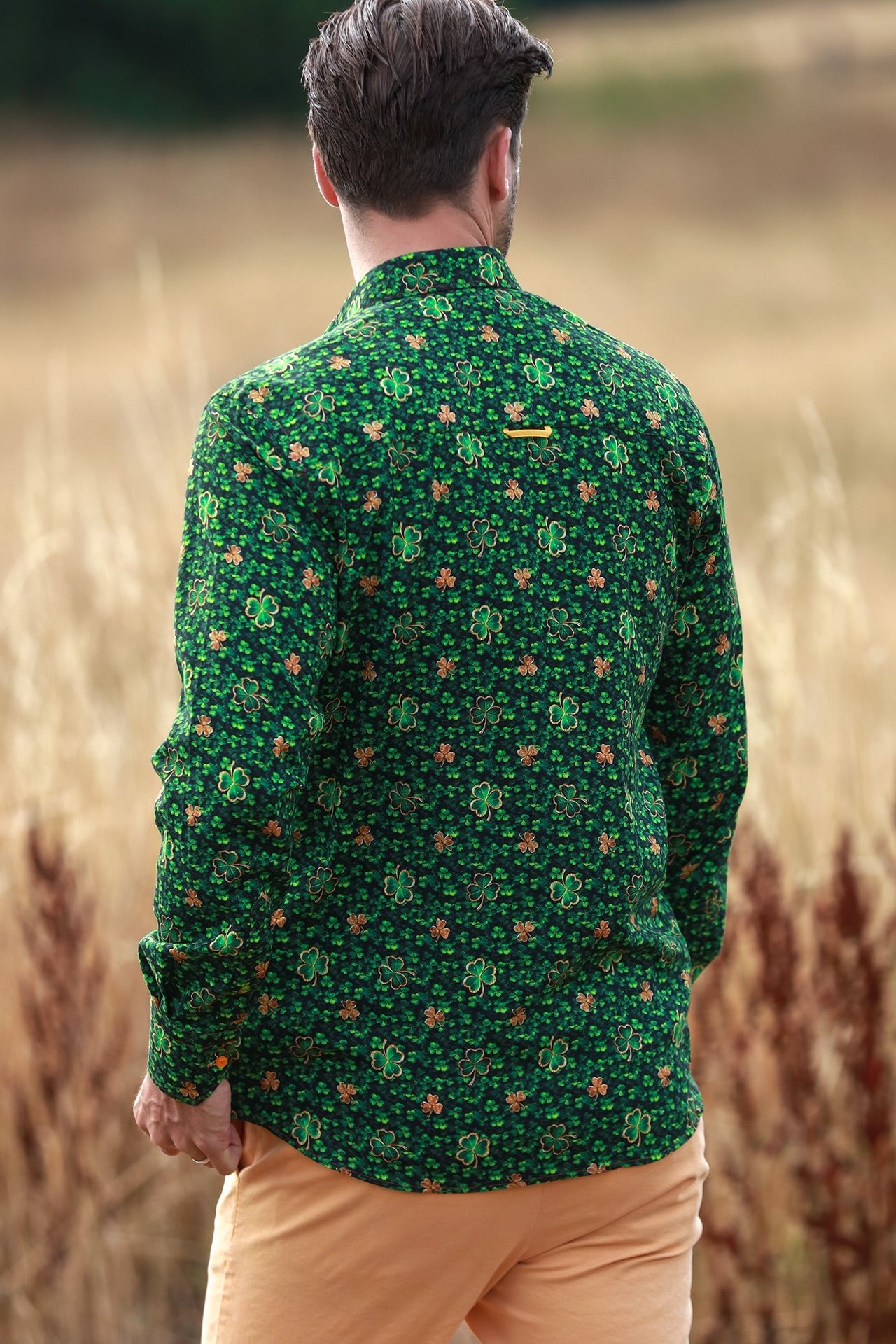 TENCEL SHAMROCK EMERALD PRINT SHIRT - Claudio Lugli Shirts