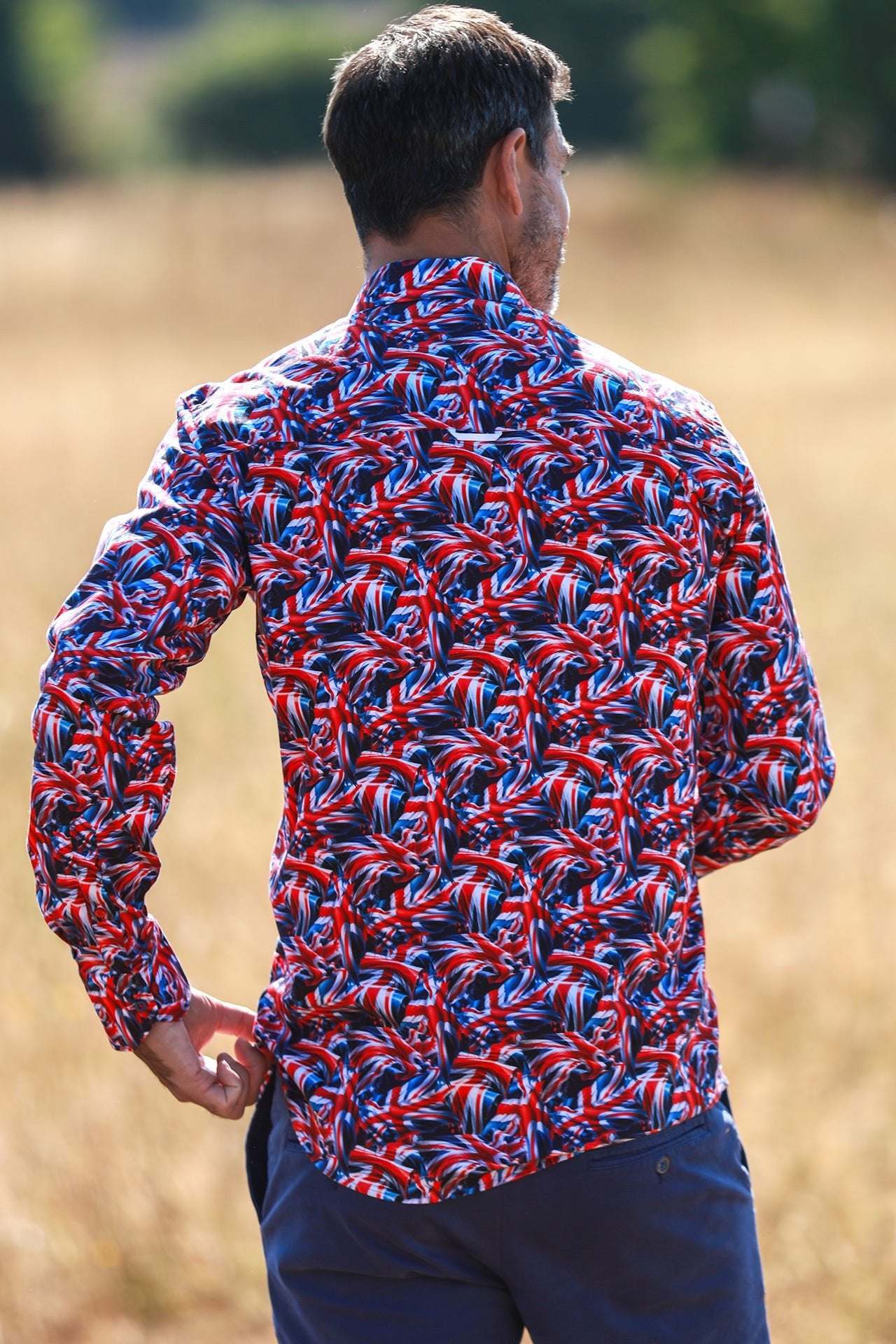 TENCEL UNION JACK PRINT SHIRT - Claudio Lugli Shirts