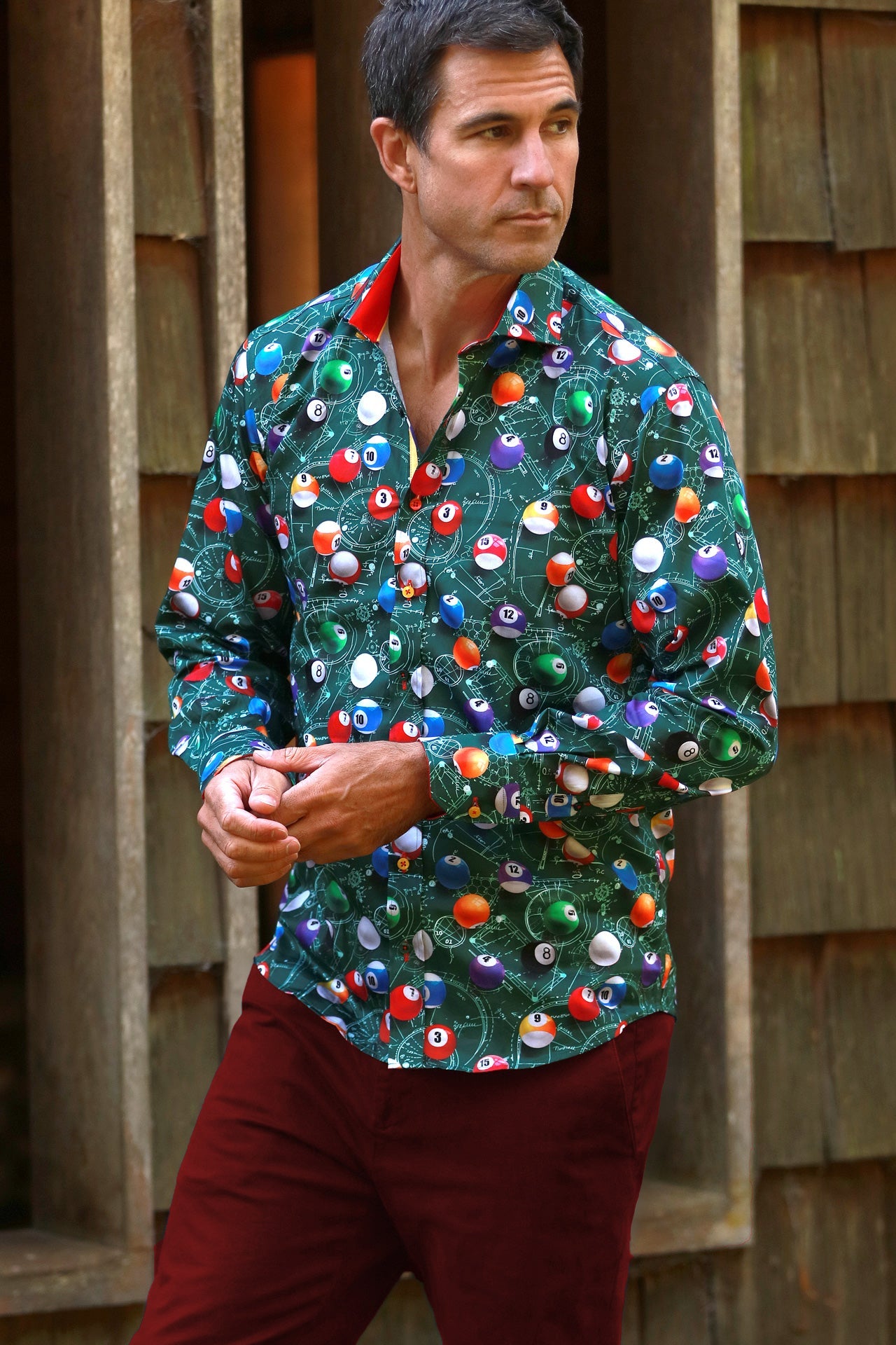 THE ART OF SNOOKER/POOL PRINT SHIRT - Premium Men's Patterned Shirt by Claudio Lugli | Bold Design, Tailored Fit, Best Printed Shirts