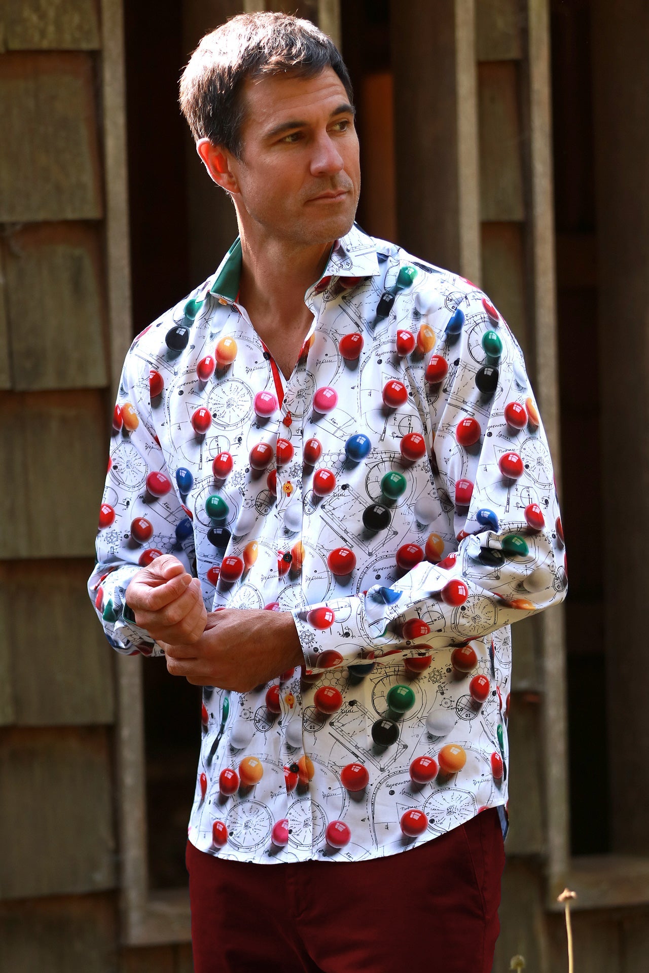 THE ART OF SNOOKER/POOL PRINT SHIRT - Premium Men's Patterned Shirt by Claudio Lugli | Bold Design, Tailored Fit, Best Printed Shirts