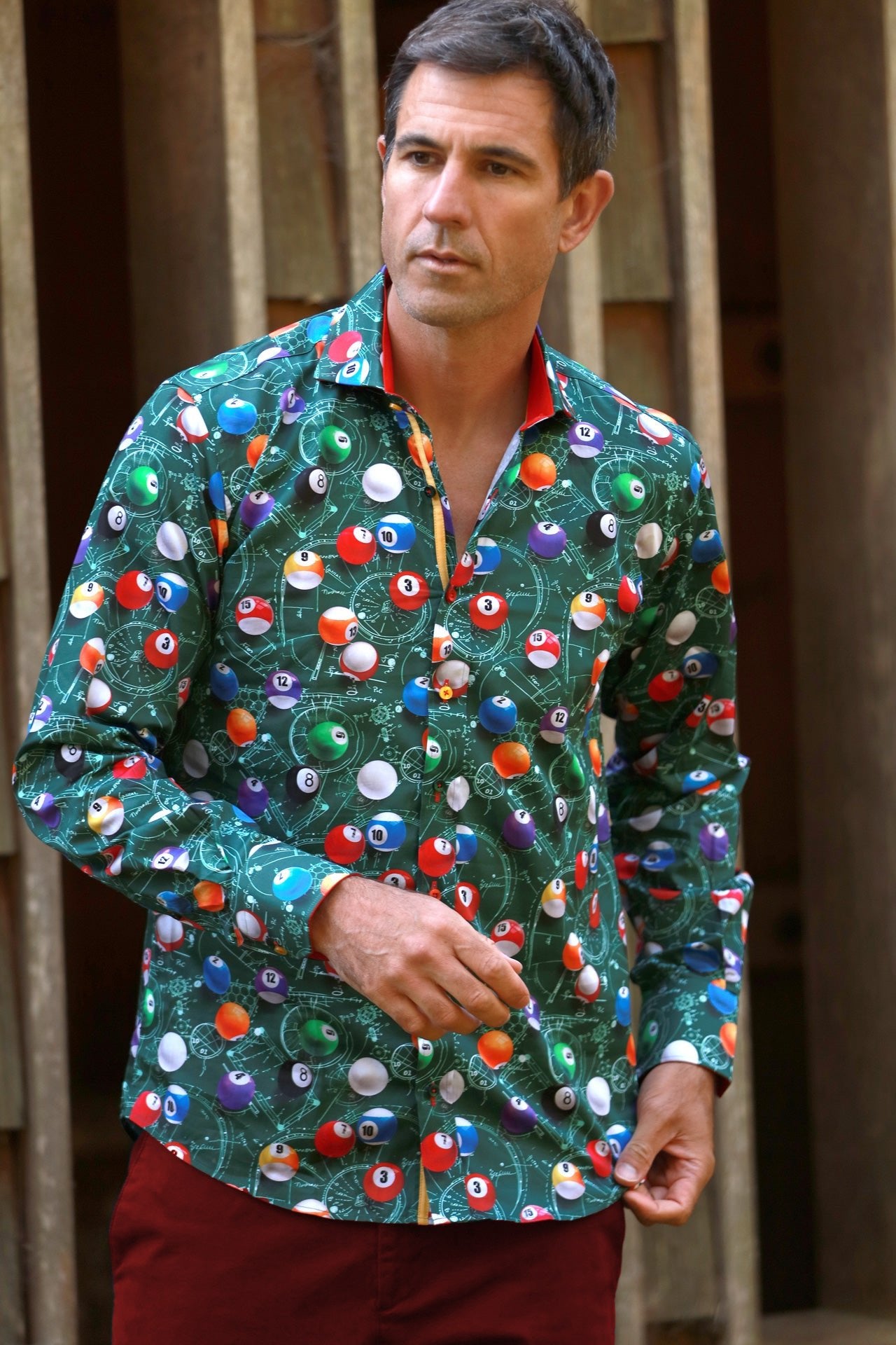 THE ART OF SNOOKER/POOL PRINT SHIRT - Premium Men's Patterned Shirt by Claudio Lugli | Bold Design, Tailored Fit, Best Printed Shirts