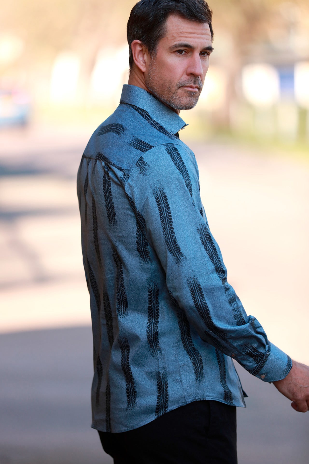THE BURNOUT TYRE MARK PRINT SHIRT - Claudio Lugli Shirts