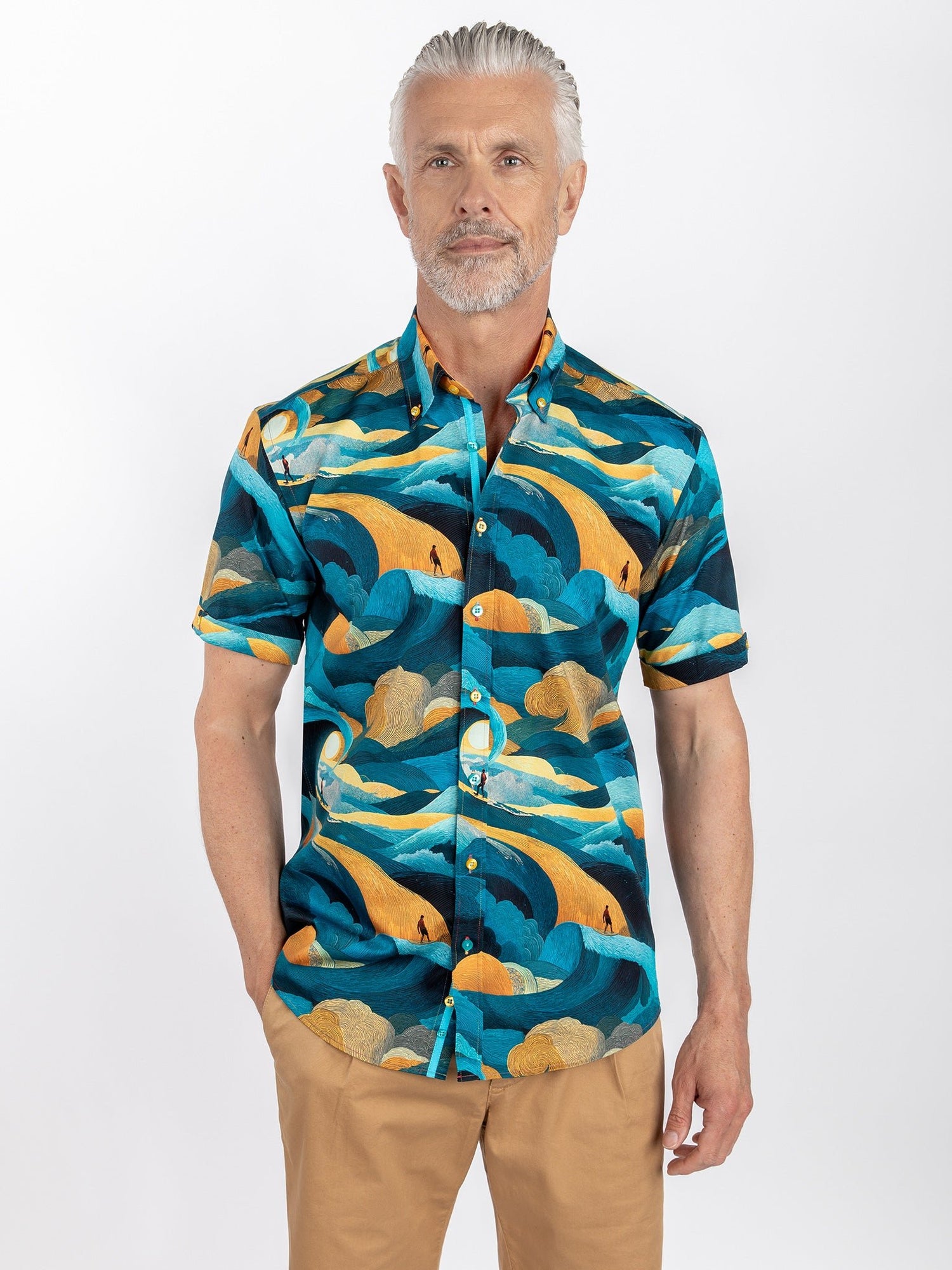 THE CELESTIAL WAVE SURFER PRINT SHIRT - Claudio Lugli Shirts