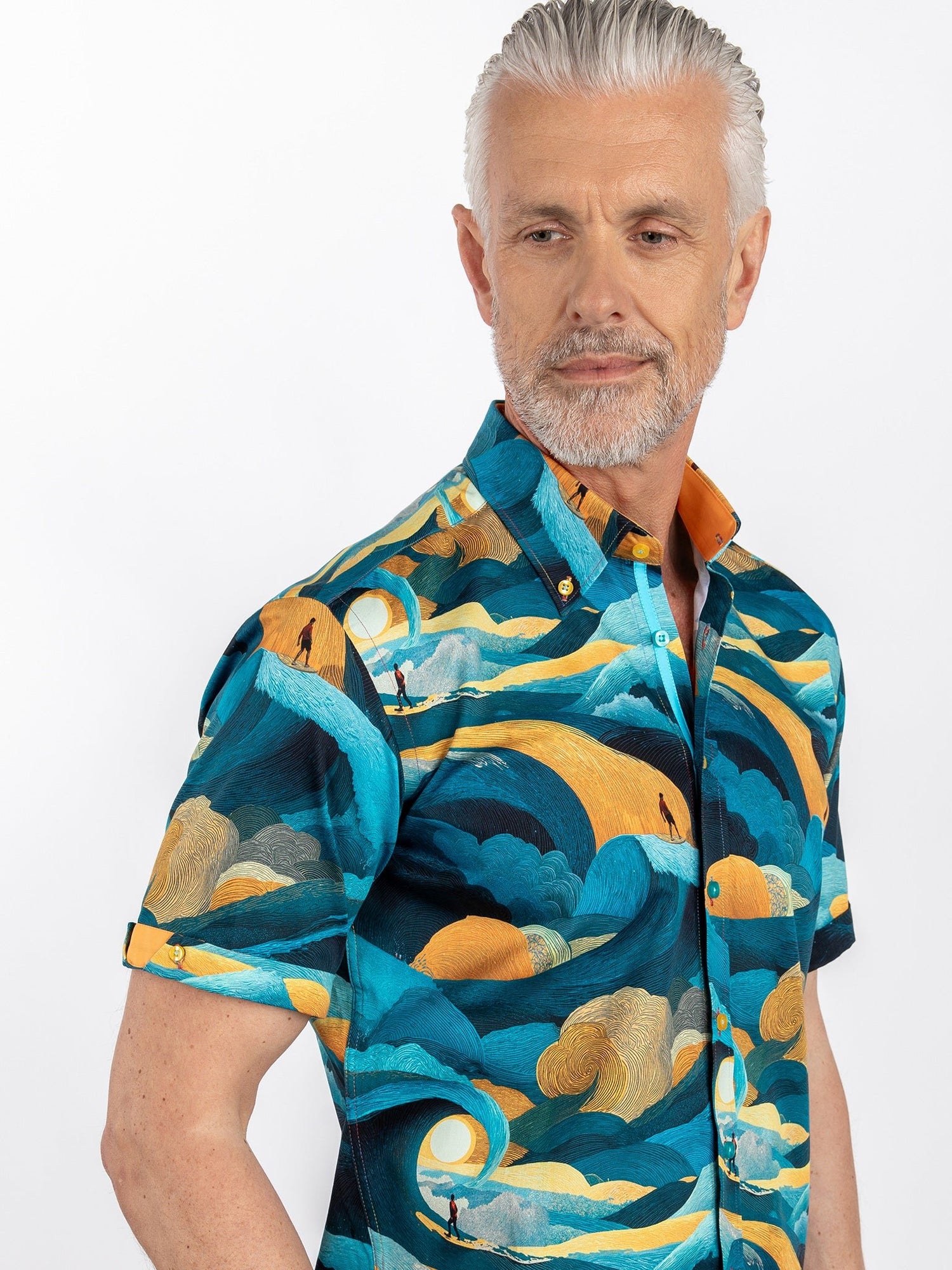 THE CELESTIAL WAVE SURFER PRINT SHIRT - Claudio Lugli Shirts