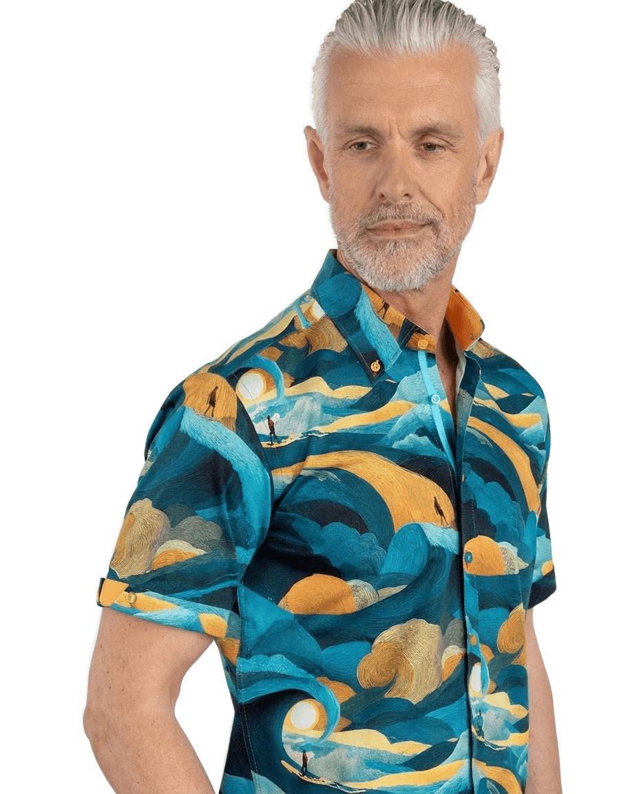 The Celestial Wave Surfer Print Shirt - Claudio Lugli Shirts