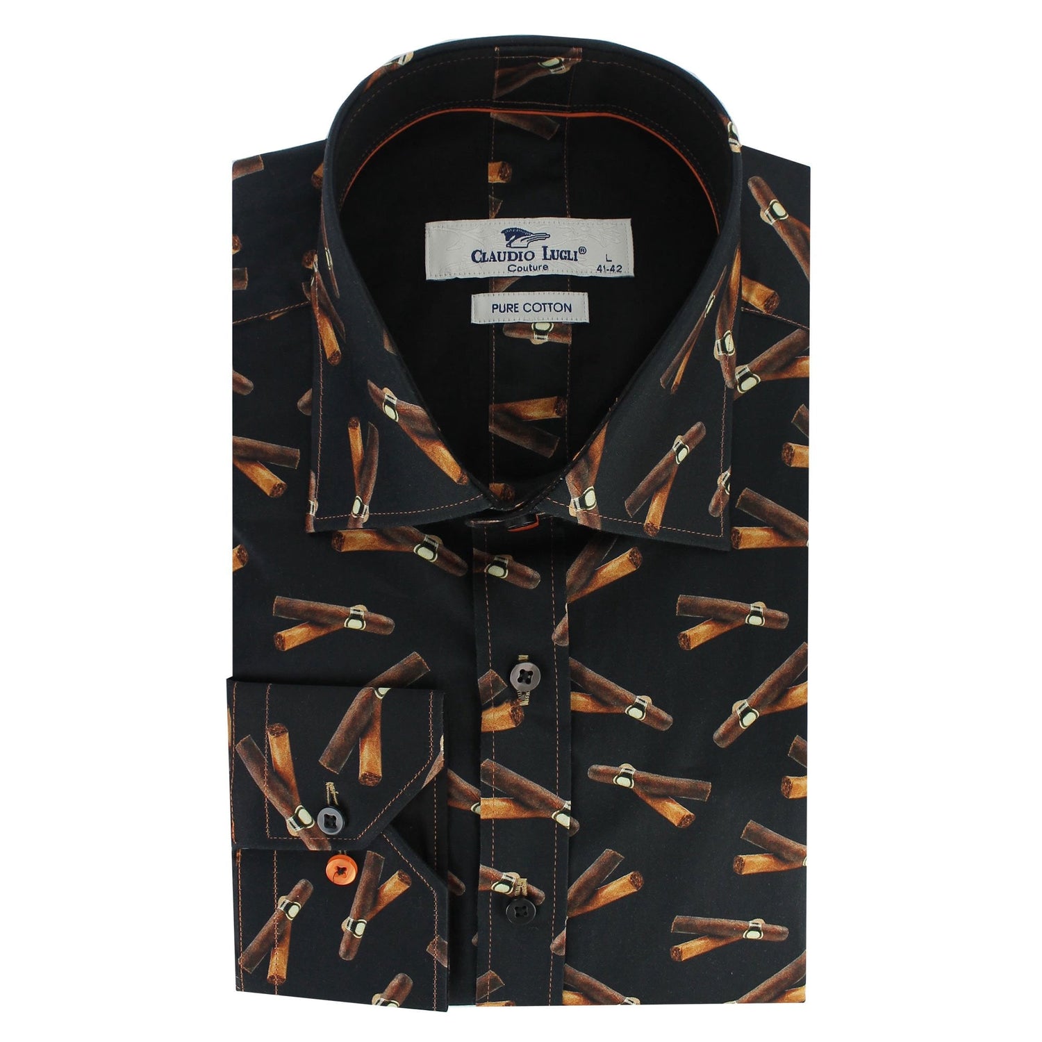THE CIGAR PRINT SHIRT - Premium Men's Patterned Shirt by Claudio Lugli | Bold Design, Tailored Fit, Best Printed Shirts