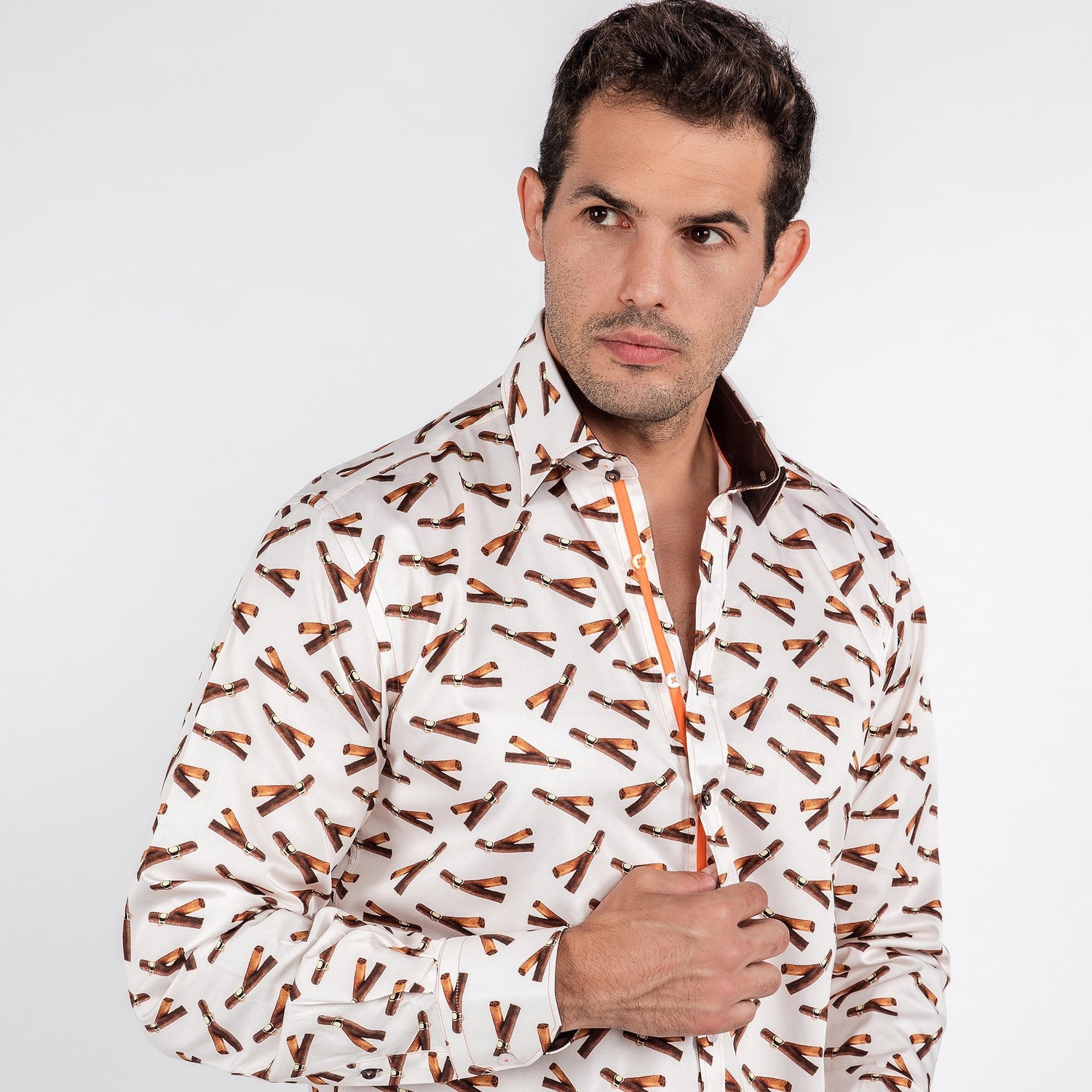 THE CIGAR PRINT SHIRT - Premium Men's Patterned Shirt by Claudio Lugli | Bold Design, Tailored Fit, Best Printed Shirts