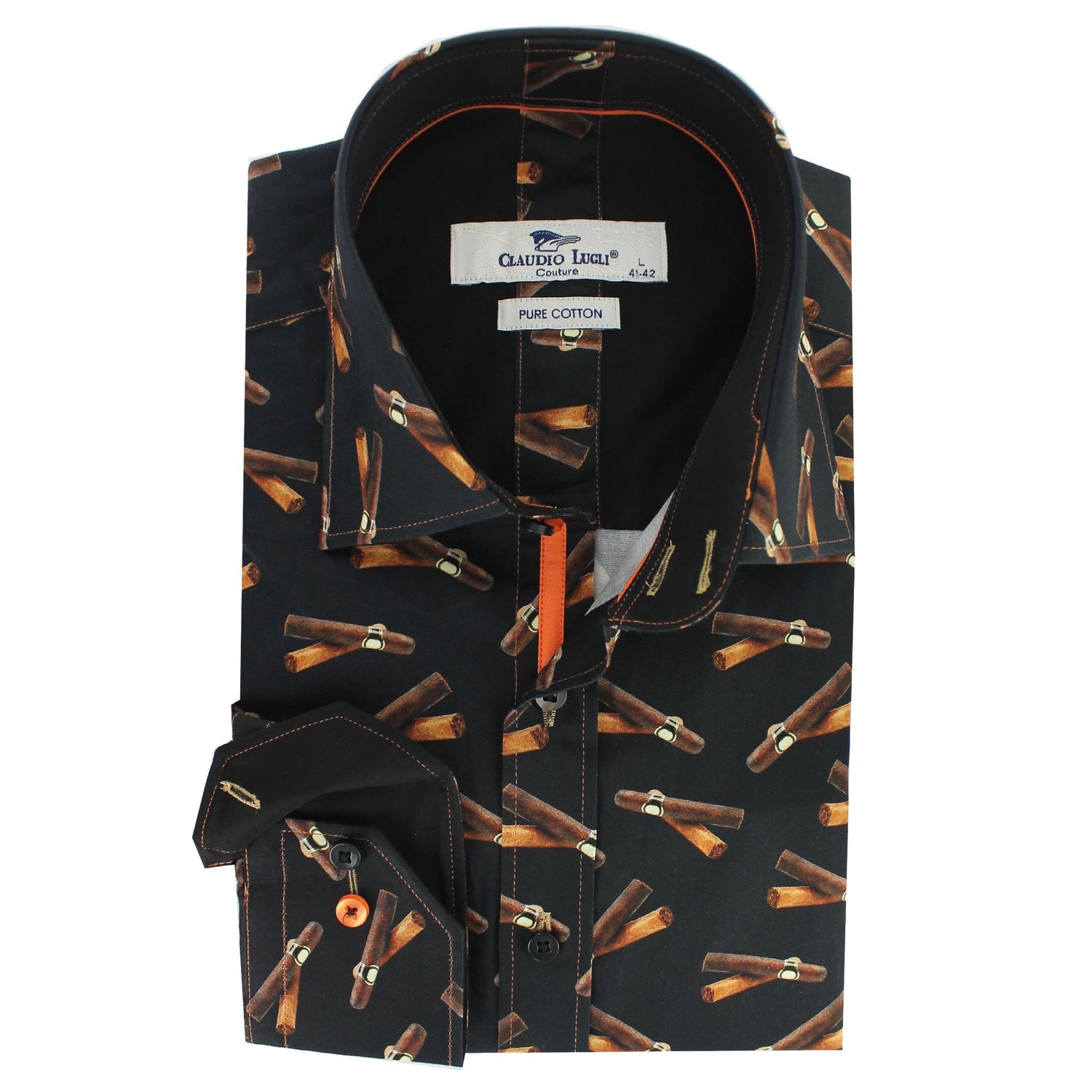 THE CIGAR PRINT SHIRT - Premium Men's Patterned Shirt by Claudio Lugli | Bold Design, Tailored Fit, Best Printed Shirts