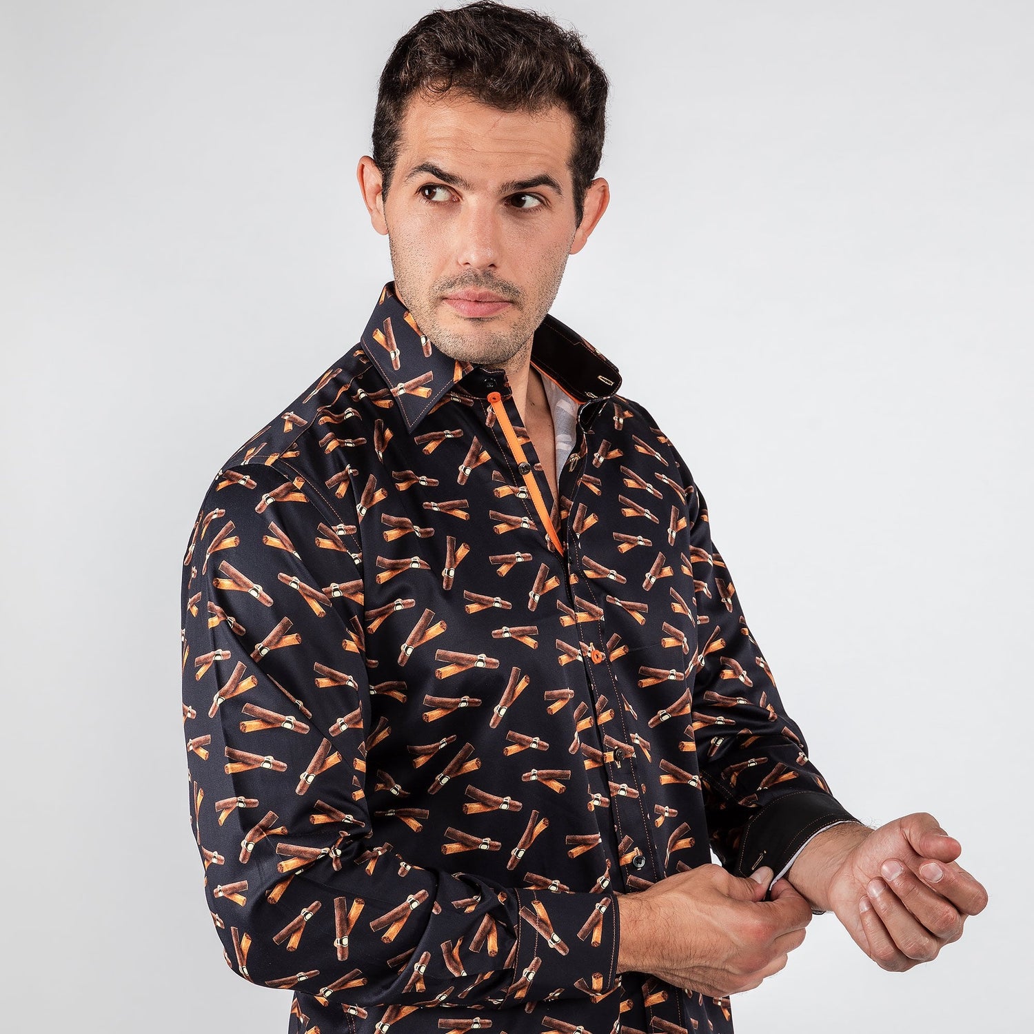 THE CIGAR PRINT SHIRT - Premium Men's Patterned Shirt by Claudio Lugli | Bold Design, Tailored Fit, Best Printed Shirts