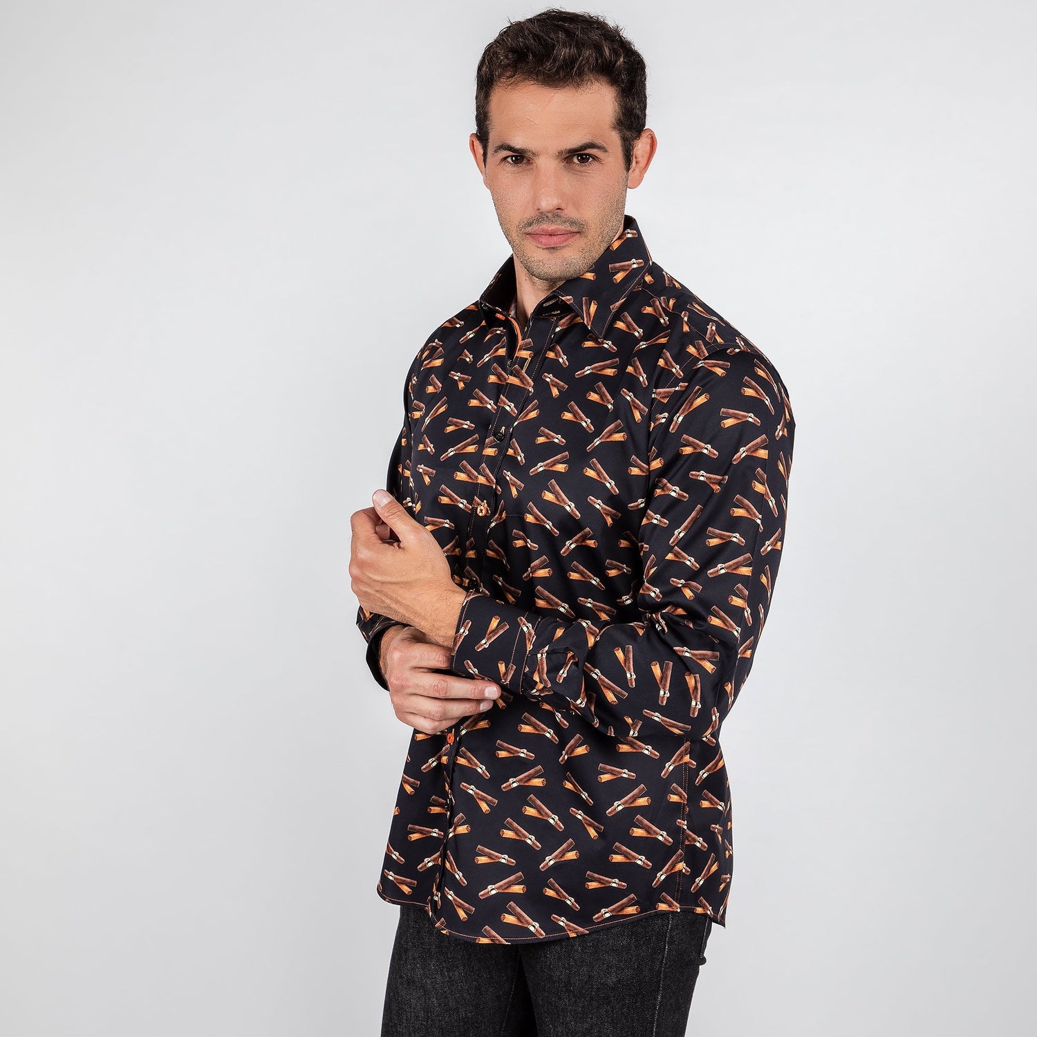 THE CIGAR PRINT SHIRT - Premium Men's Patterned Shirt by Claudio Lugli | Bold Design, Tailored Fit, Best Printed Shirts