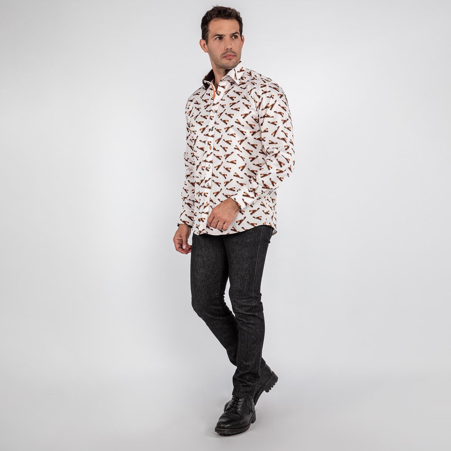 THE CIGAR PRINT SHIRT - Premium Men's Patterned Shirt by Claudio Lugli | Bold Design, Tailored Fit, Best Printed Shirts