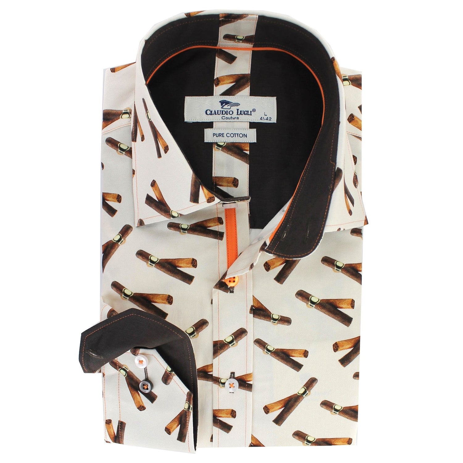 THE CIGAR PRINT SHIRT - Premium Men's Patterned Shirt by Claudio Lugli | Bold Design, Tailored Fit, Best Printed Shirts