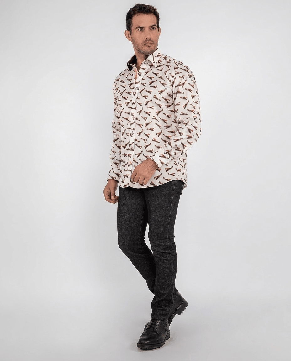 The Cigar Print Shirt - Claudio Lugli Shirts