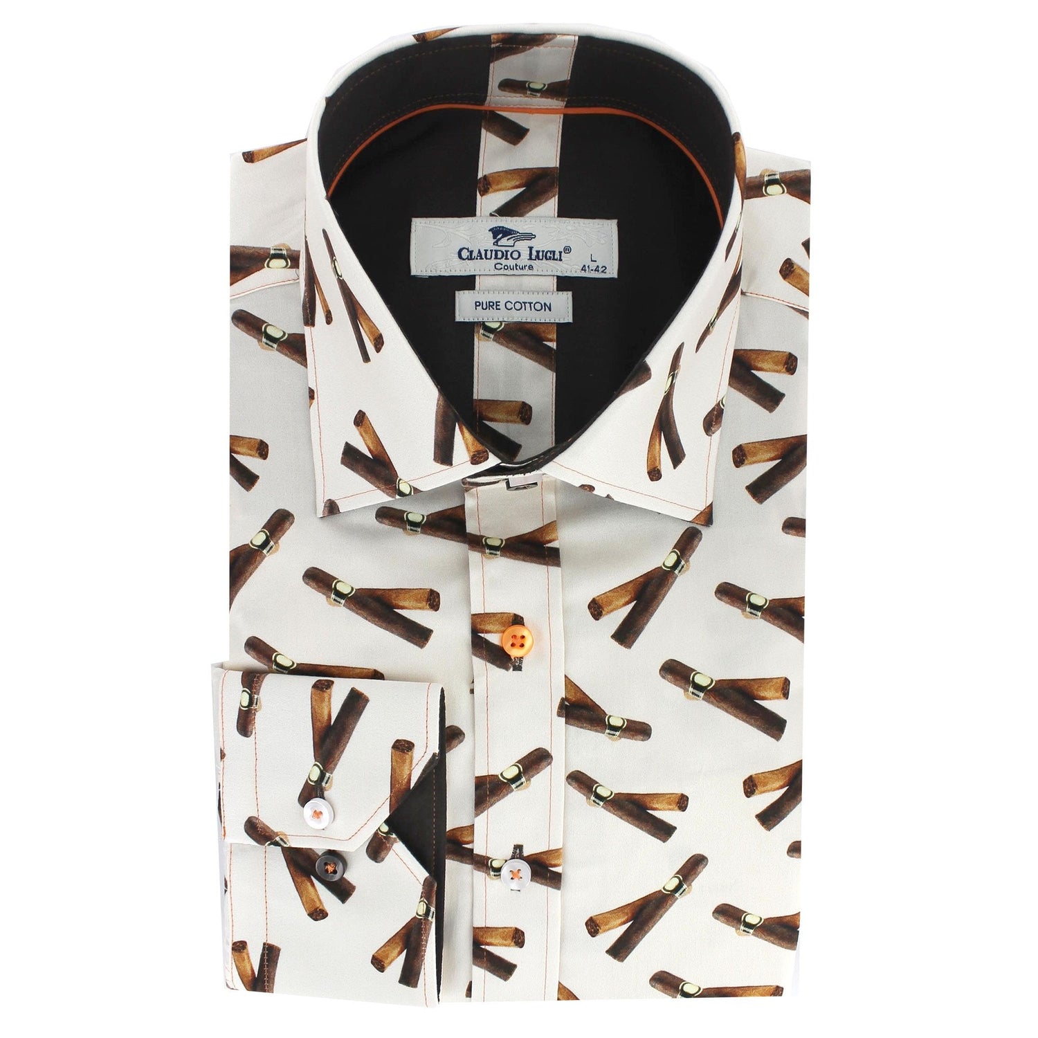 THE CIGAR PRINT SHIRT - Premium Men's Patterned Shirt by Claudio Lugli | Bold Design, Tailored Fit, Best Printed Shirts