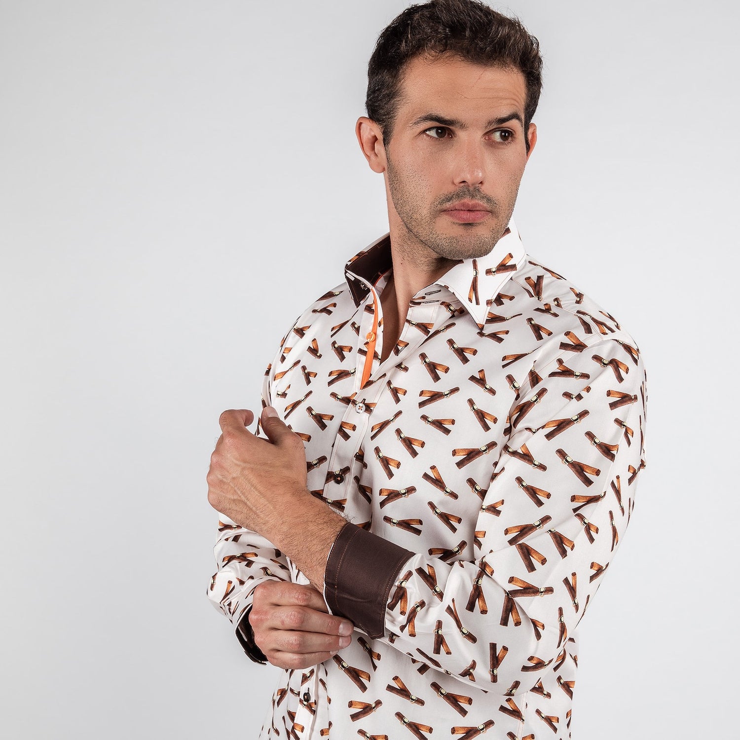 THE CIGAR PRINT SHIRT - Premium Men's Patterned Shirt by Claudio Lugli | Bold Design, Tailored Fit, Best Printed Shirts