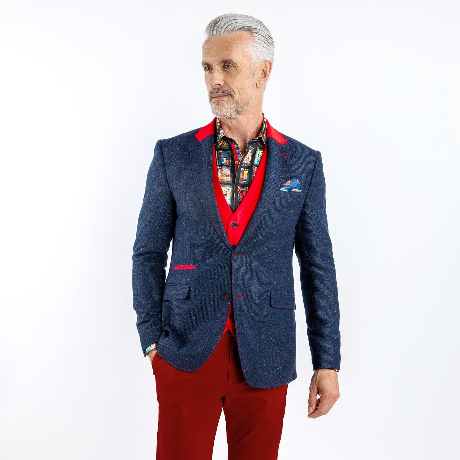 THE CREATIVE CONTRAST COAT - Premium Men's Patterned Shirt by Claudio Lugli | Bold Design, Tailored Fit, Best Printed Shirts