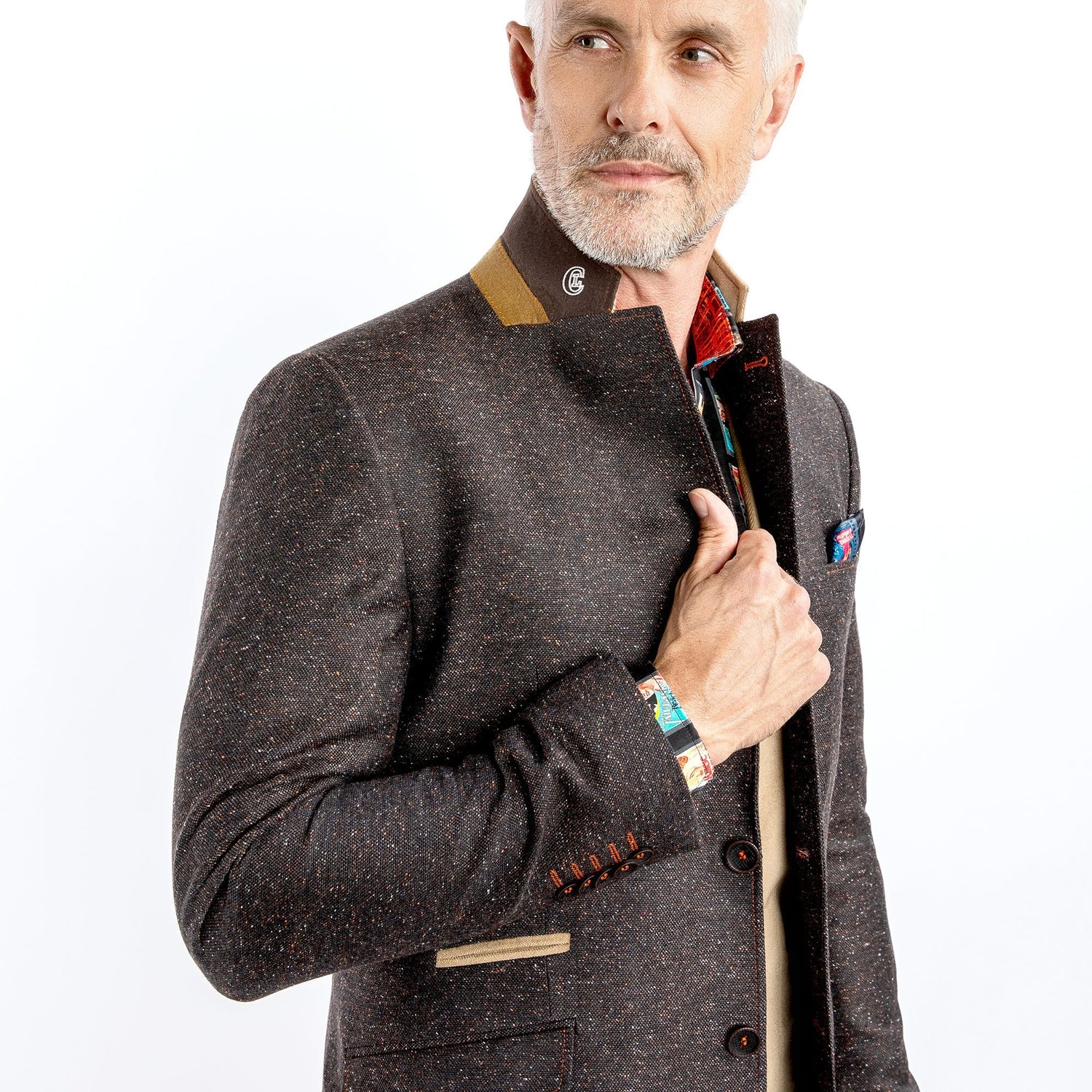 THE CREATIVE CONTRAST COAT - Premium Men's Patterned Shirt by Claudio Lugli | Bold Design, Tailored Fit, Best Printed Shirts